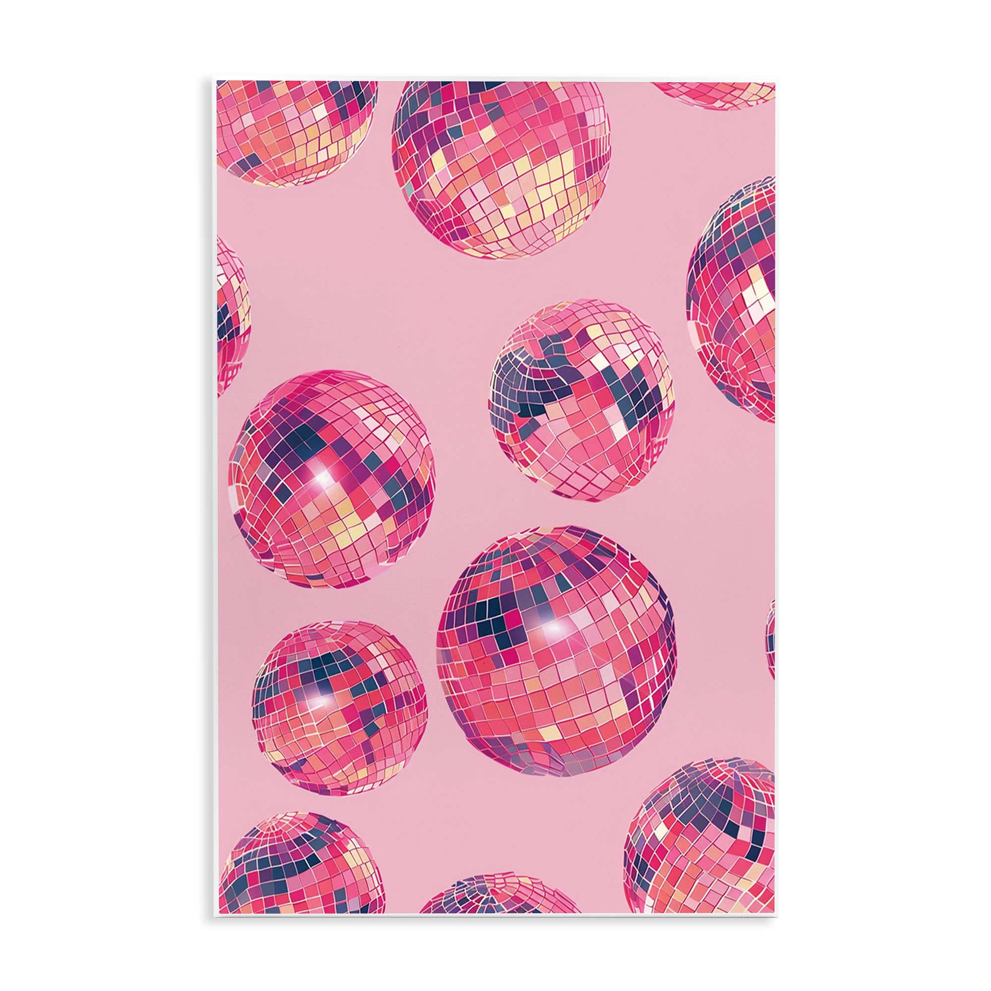 Stupell Industries BT-665-WD-10X15 Vivid Pink Disco Pattern Wall Plaque Art By LSR Design Studio 10 x 15