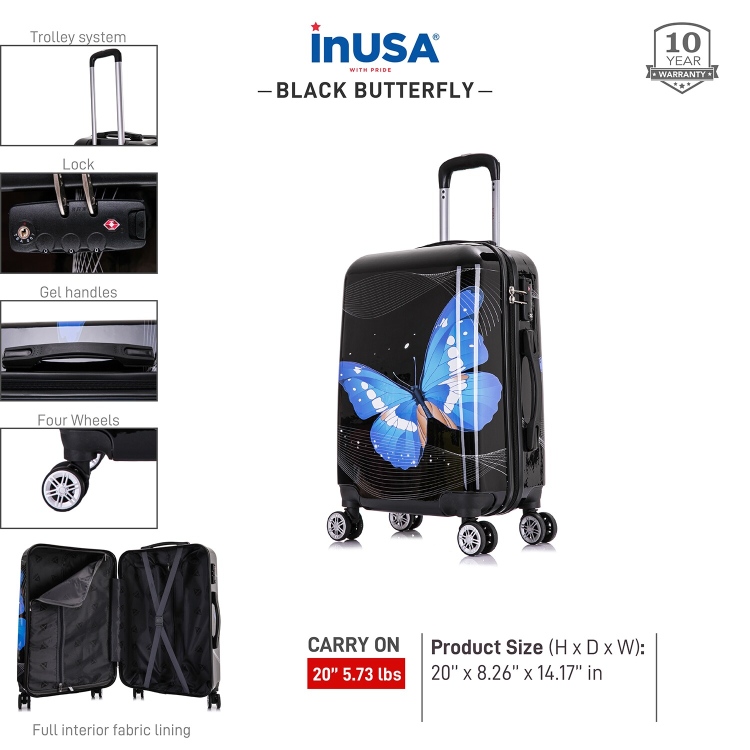 InUSA IUAPC00S-BBU Luggage-And-Luggage-Sets - View #3