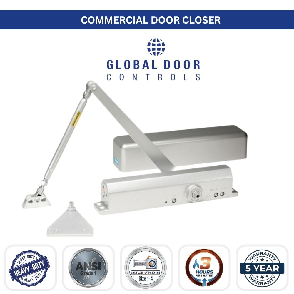 Global Door Controls Grade 1 Aluminum Commercial Door Closer