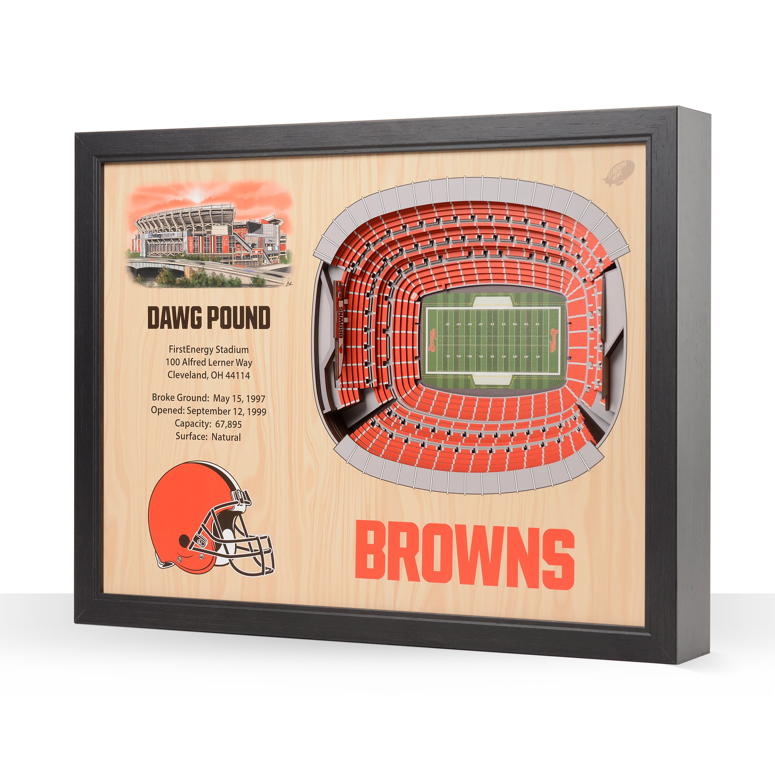 StadiumViews Cleveland Browns Youthefan Brown Floater Frame 19.5