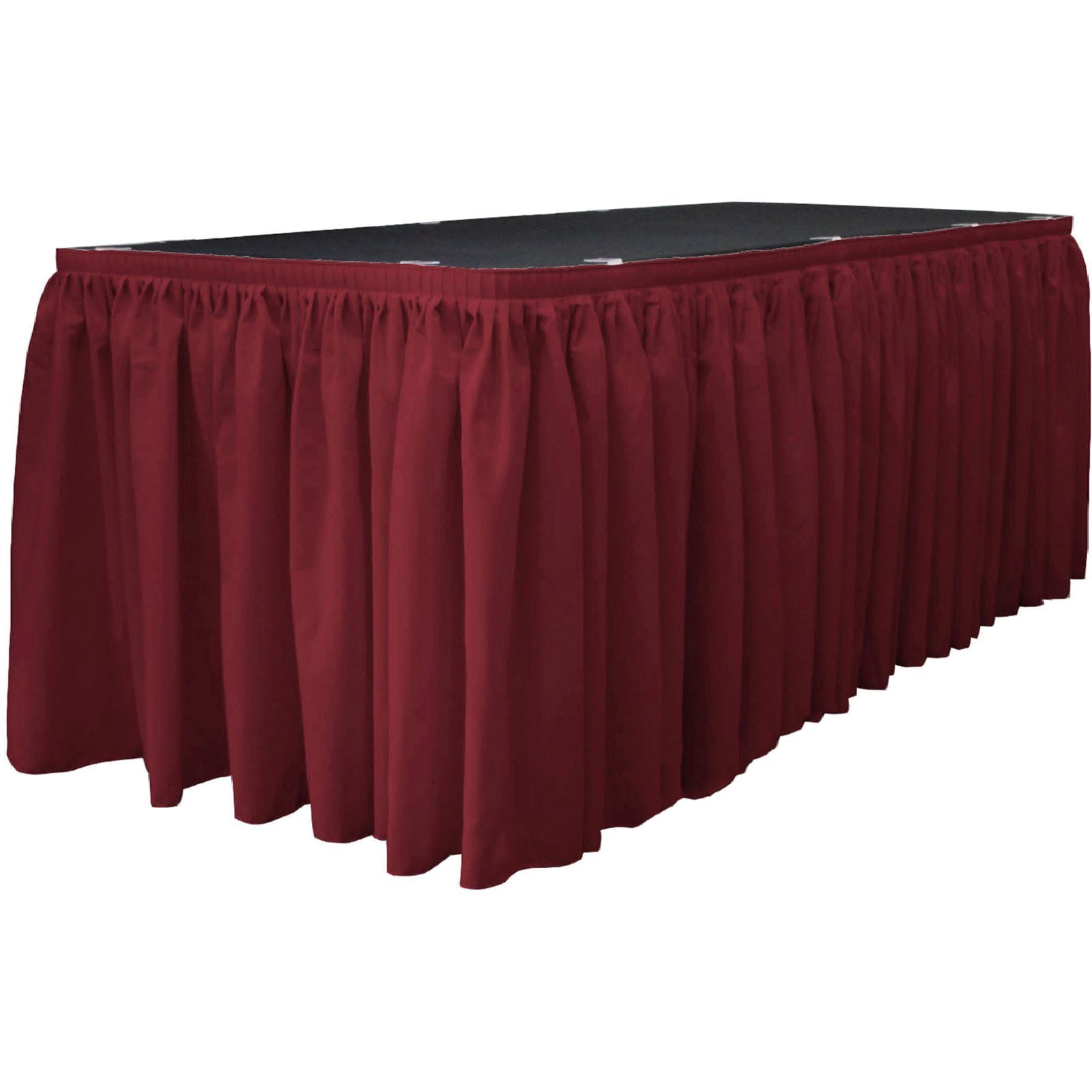 Slickblue Indoor Outdoor Event Setup Polyester Poplin Table Skirt with Hook and Loop Clips for Banquet Tables Multiple Size and Color Options