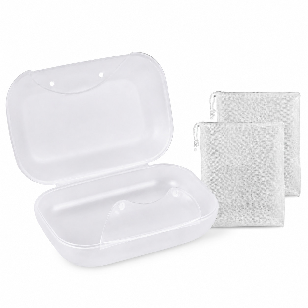 Aoibox  Clear Soap Box Holder 2 Pack with Secure Latch and Anti Slip Design for Travel and Bathroom Use Holder