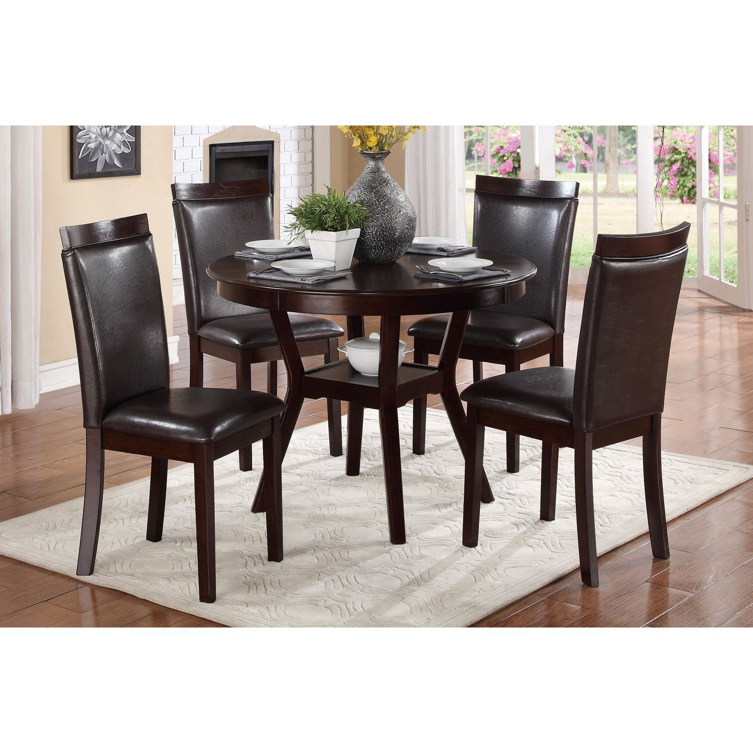 JASMODER B01181169 Espresso Contemporary/Modern Dining Room Set with Rectangular Table ( Seats 4 )