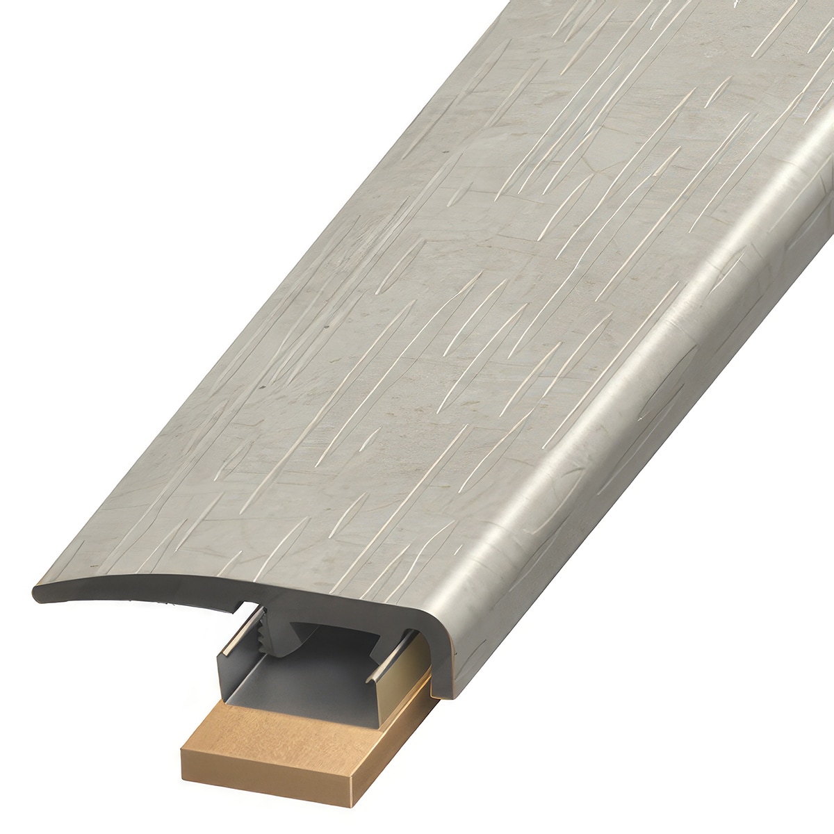 Versatrim SCAP-114872 Tones GlueCore Lucida-Tones GlueCore-Silkstone 0.3125-in T x 1.375-in W x 94-in L PVC End cap