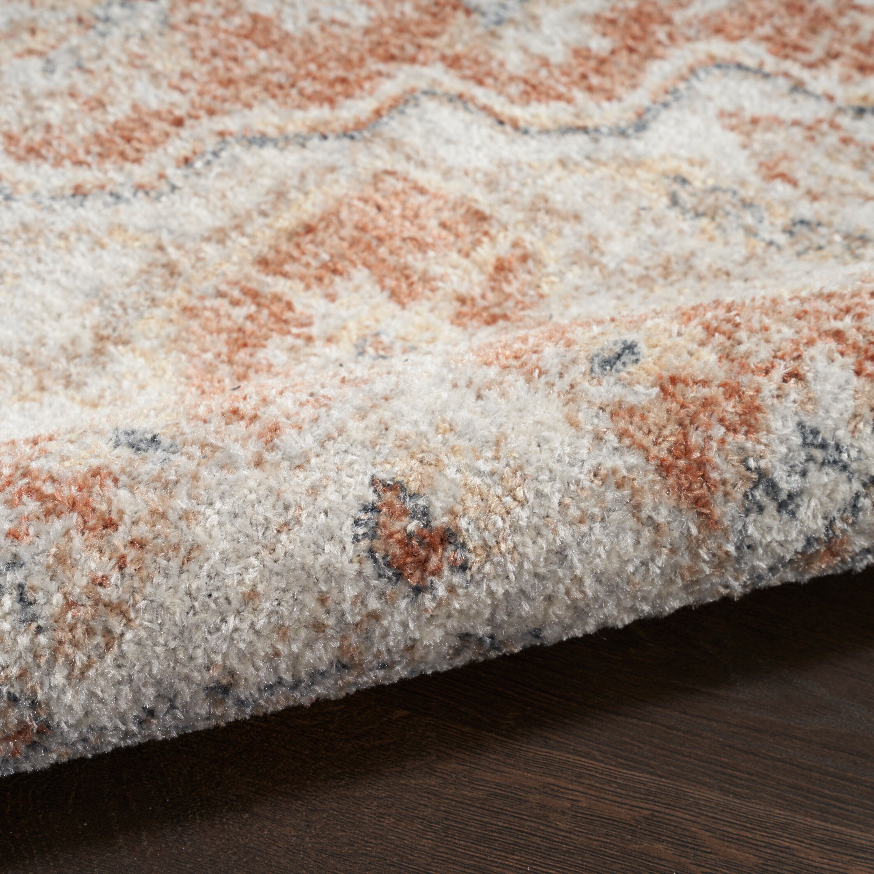 Gold Multicolor Flat Woven Synthetic Medallion Runner Rug