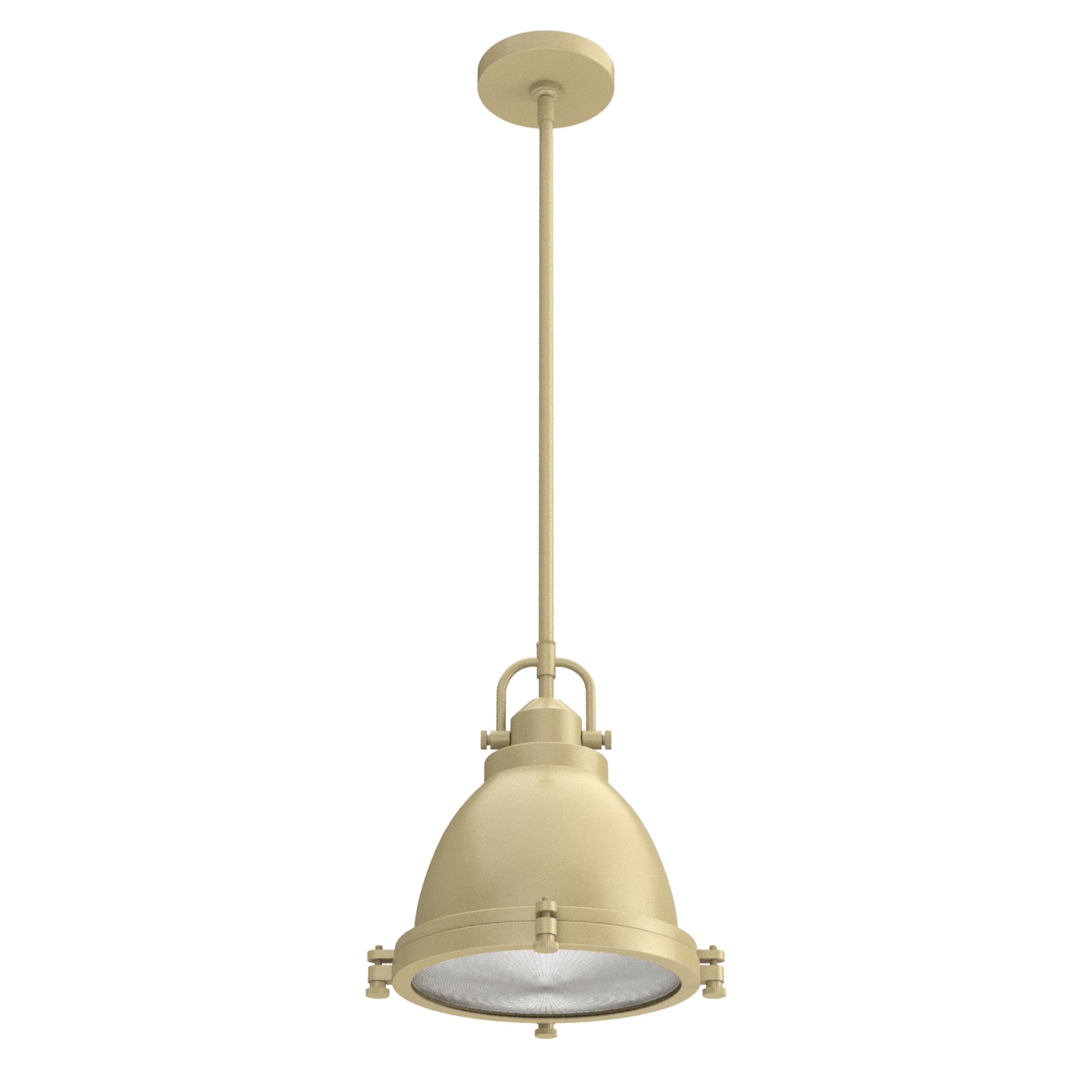 Modern Brass and Clear Glass Dome Pendant Light