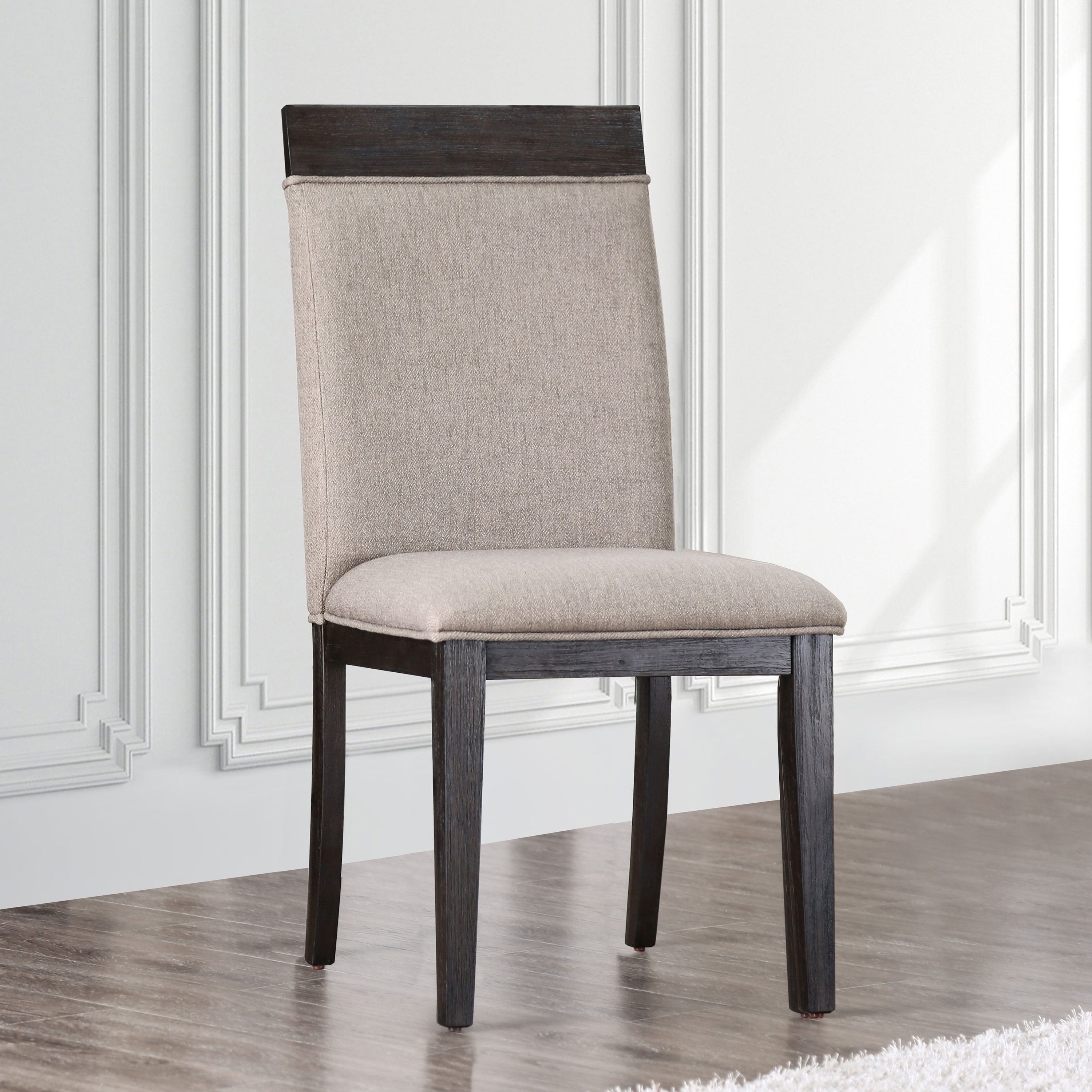 Furniture of America IDF-3337SC Set of 2 Vestavia Contemporary/Modern Polyester Upholstered Dining Side Chair (Wood Frame)