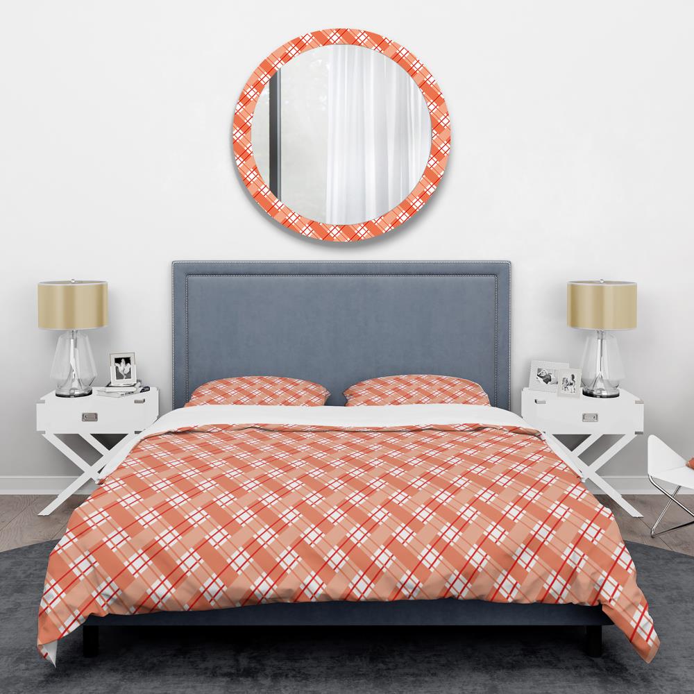 Designart BED24210-T 3 -Piece Red Twin Duvet cover Set