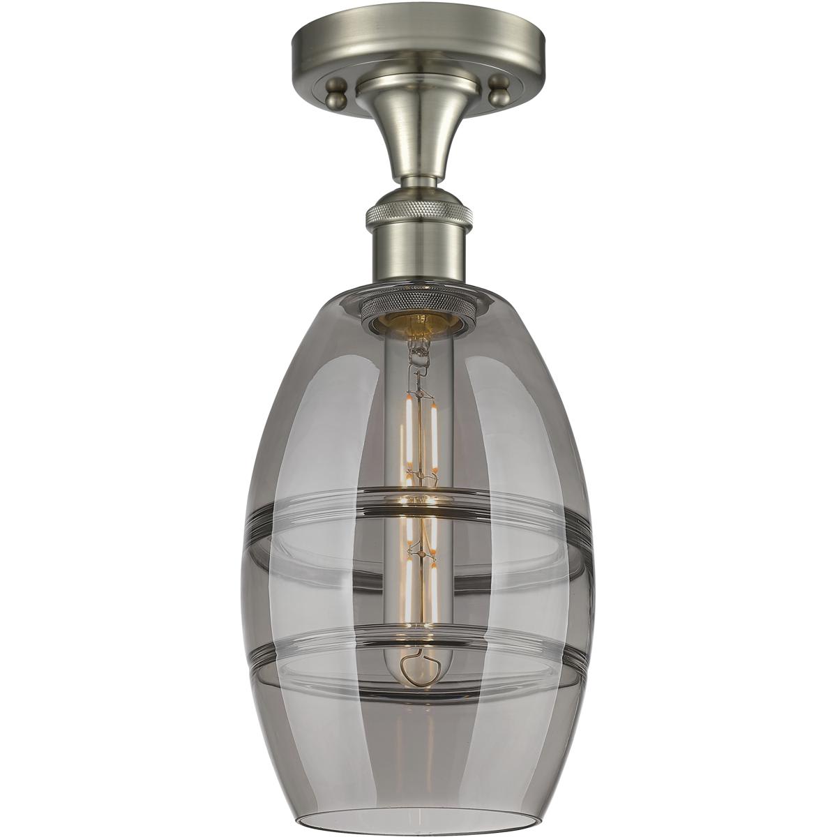 Innovations Lighting -  516-1C-SN-G557-6SM Ballston Vaz Semi-Flush Mount Brushed Satin Nickel