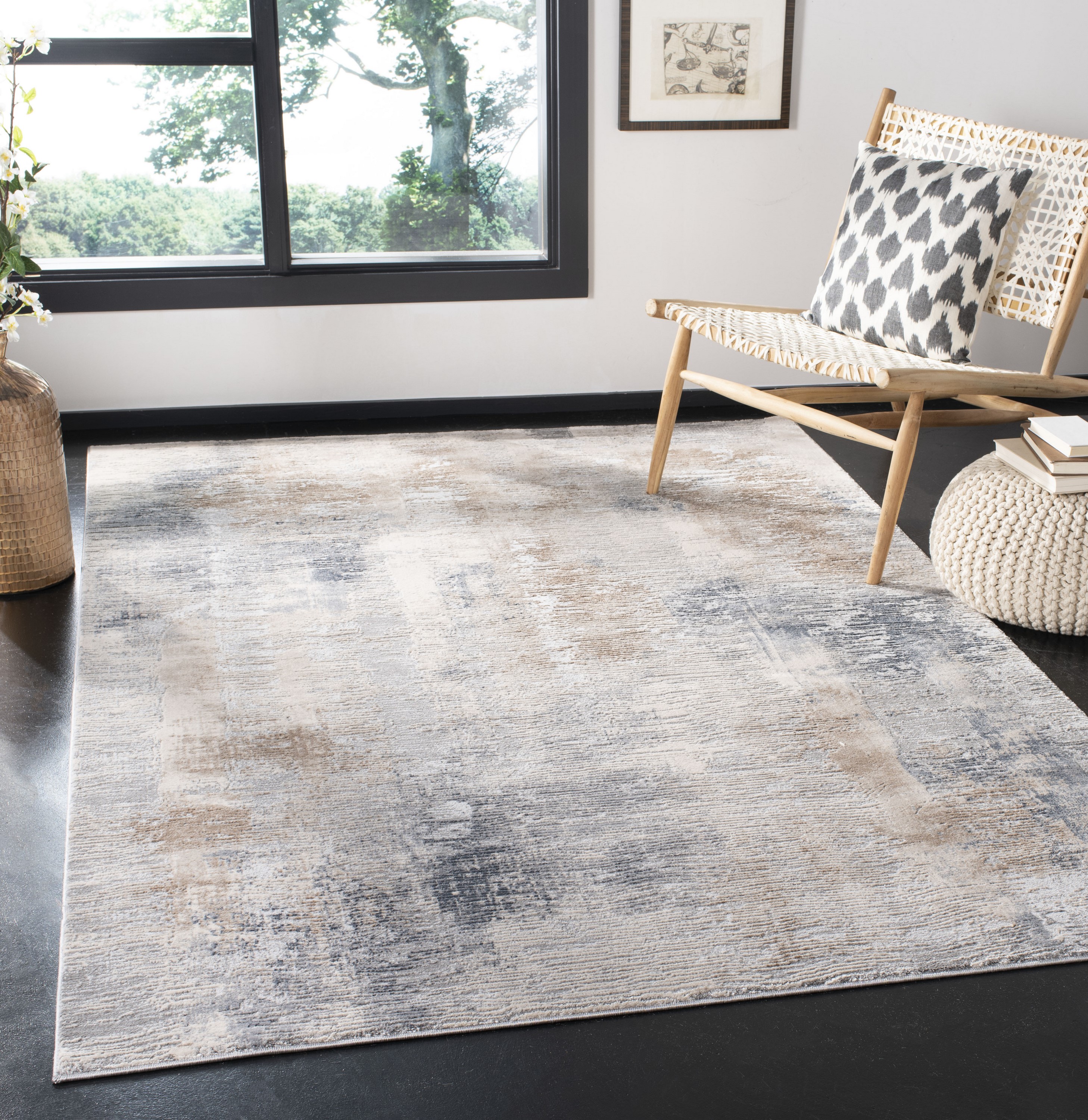 Safavieh INV431A-5 Invista Vune 5 x 8 Cream/Gray Indoor Abstract Industrial Area Rug