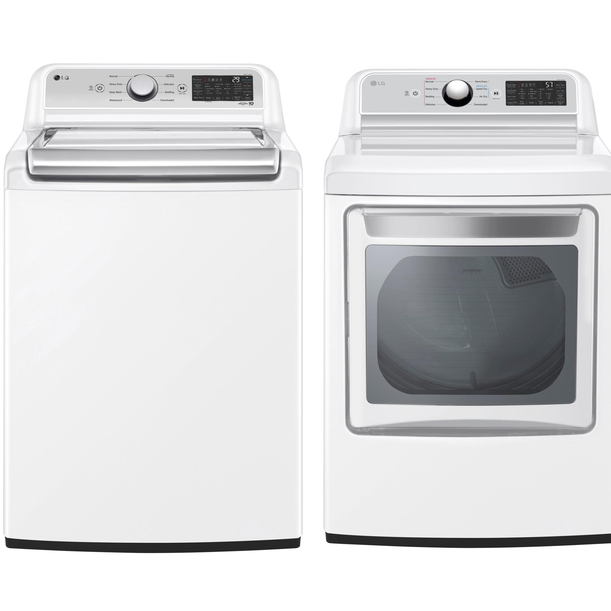 LG  TurboWash 3D Smart Wi-Fi Enabled Agitator Top-Load White Washer & Gas Dryer