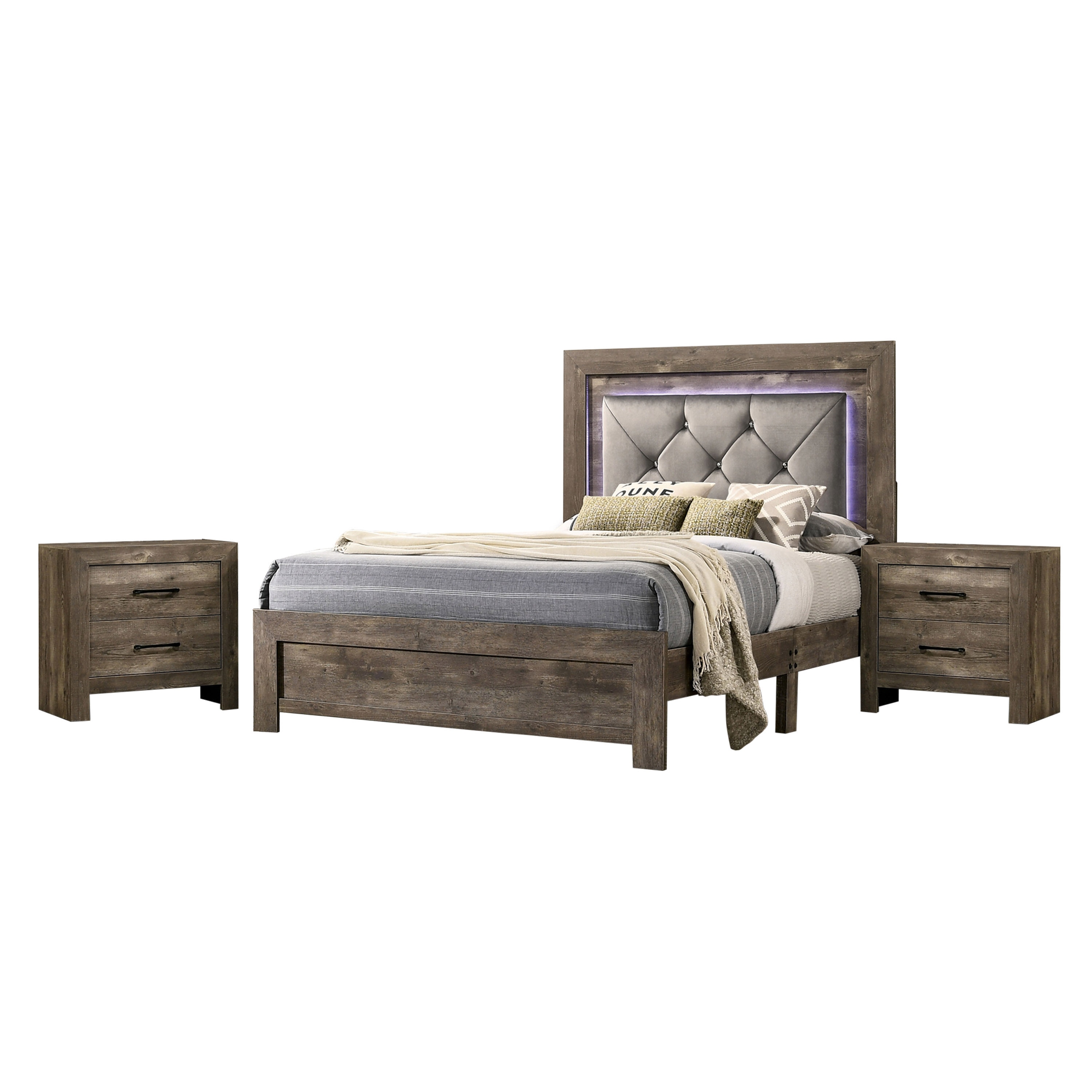 Furniture of America Venson Natural Queen Bedroom Set in the Bedroom