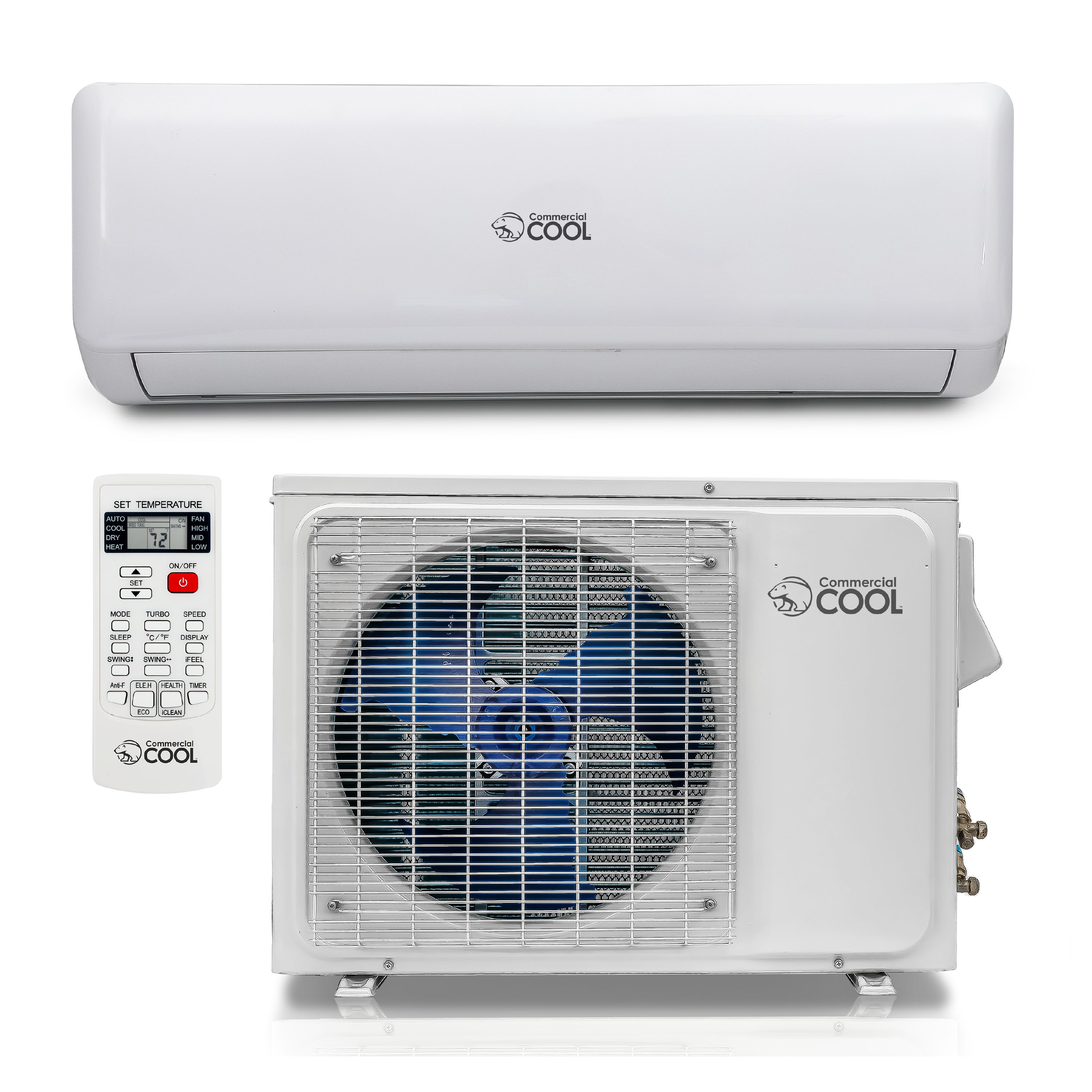 Voorzitter Giftig heel veel Commercial Cool Single Zone 12000-BTU 17 SEER Ductless Mini Split Air  Conditioner and Heater with 13-ft Installation Kit in the Ductless Mini  Splits department at Lowes.com