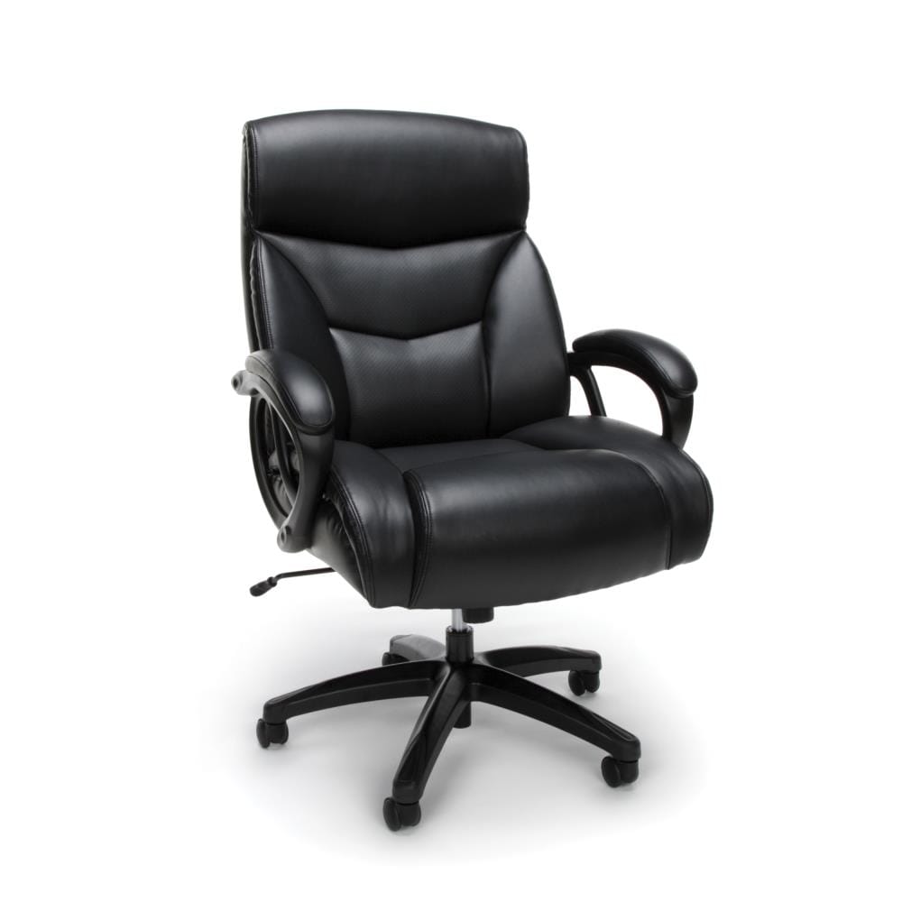 Black Bonded Leather Soft Padded Ergonomic Office Chair - PLUSH-ERGO –  Order Office Furniture