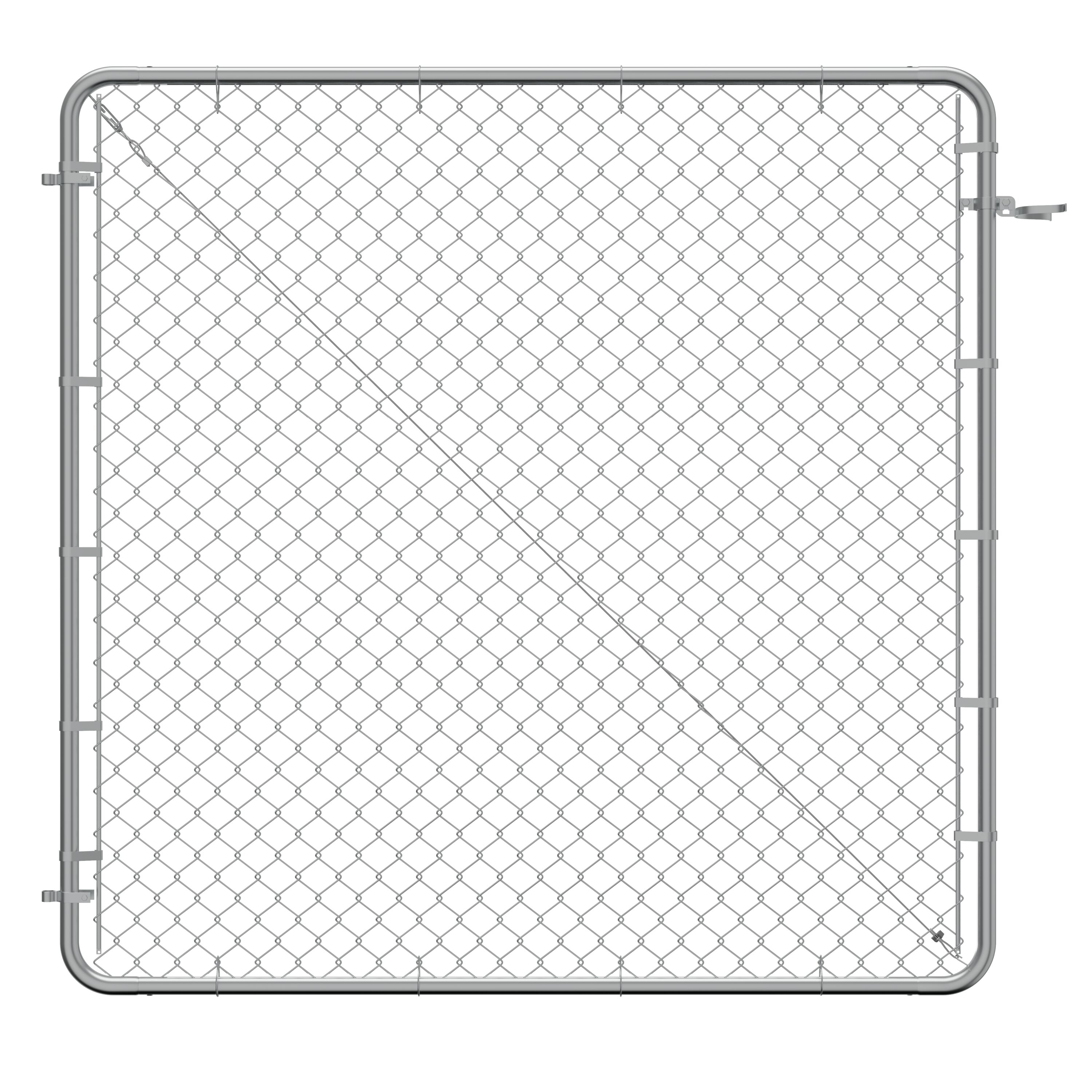 Fit-Right CL 013629 6-ft H x 6-ft W 0.39 -Gauge Galvanized Adjustable Metal End Weave Walk-thru Chain Link Fence Gate Kit 2-in -Mesh Size