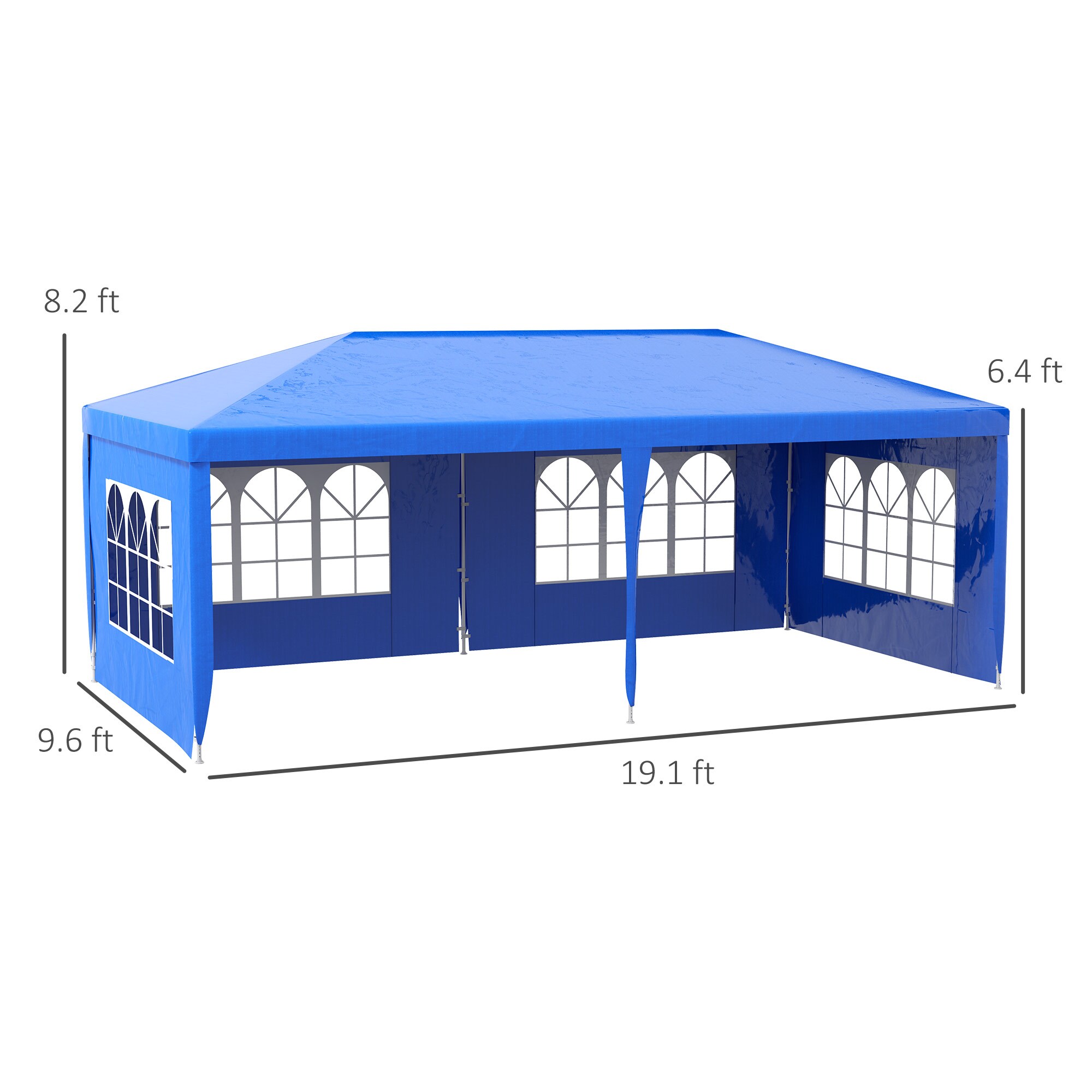 Outsunny 84C-149V02BU Wood-Resin-Gazebos - View #3
