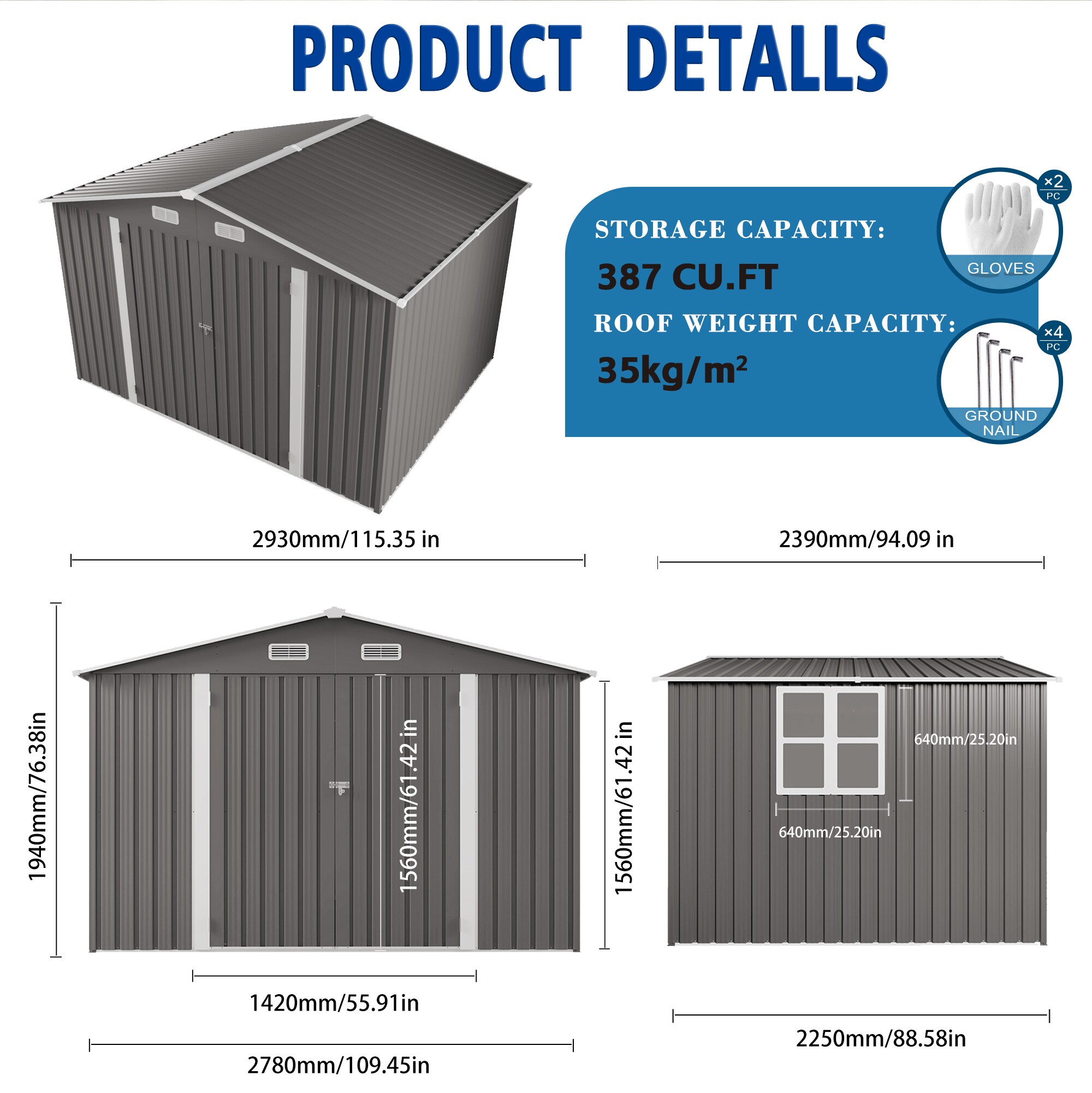 Maocao Hoom JL213S00003 Metal-Storage-Buildings-Sheds - View #3
