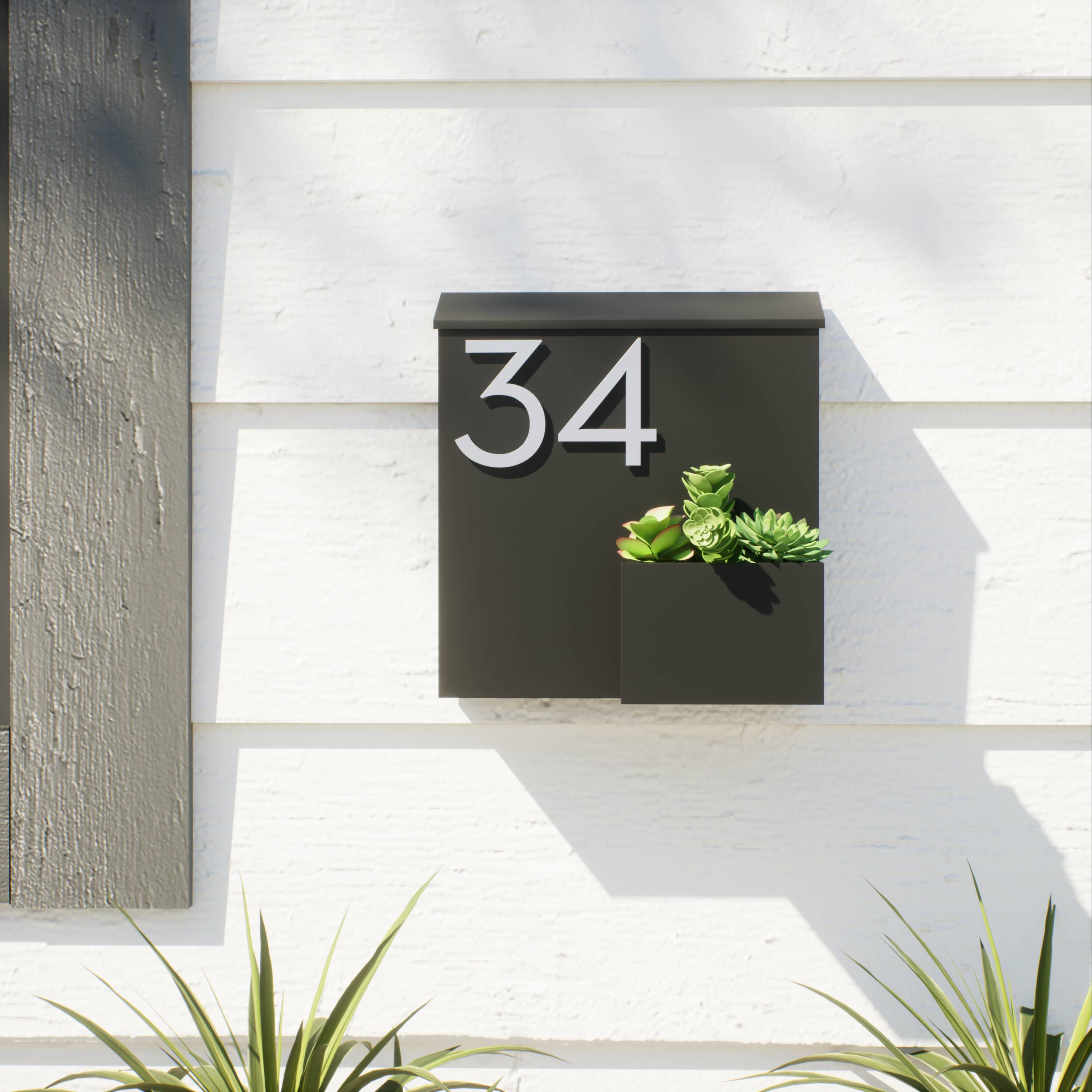 post & porch wall mount black metal standard mailbox