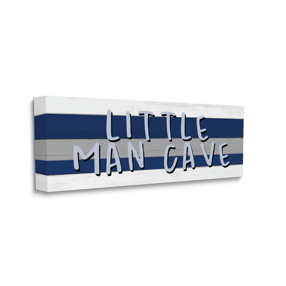 Designed by Kim Allen Wall Art Stupell Industries Boys Little Man Cave Playroom Sign Blue White 17 x 40 Canvas 