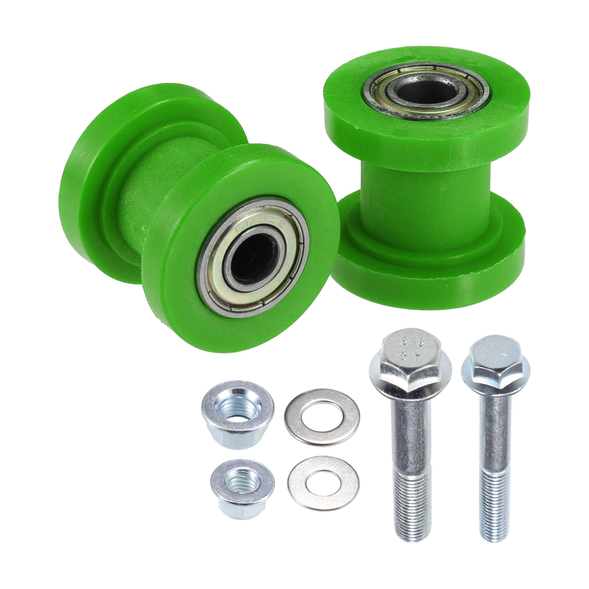 Unique Bargains Chain Roller Pulley Tensioner with Bolt Nut Gasket / Wheel Guide Tensioner for Motorcycle Mini Bike ATV 125cc 140cc 160cc XR125 Dirt Bike / Durable Plastic 8mm 10mm / 2 Set Green
