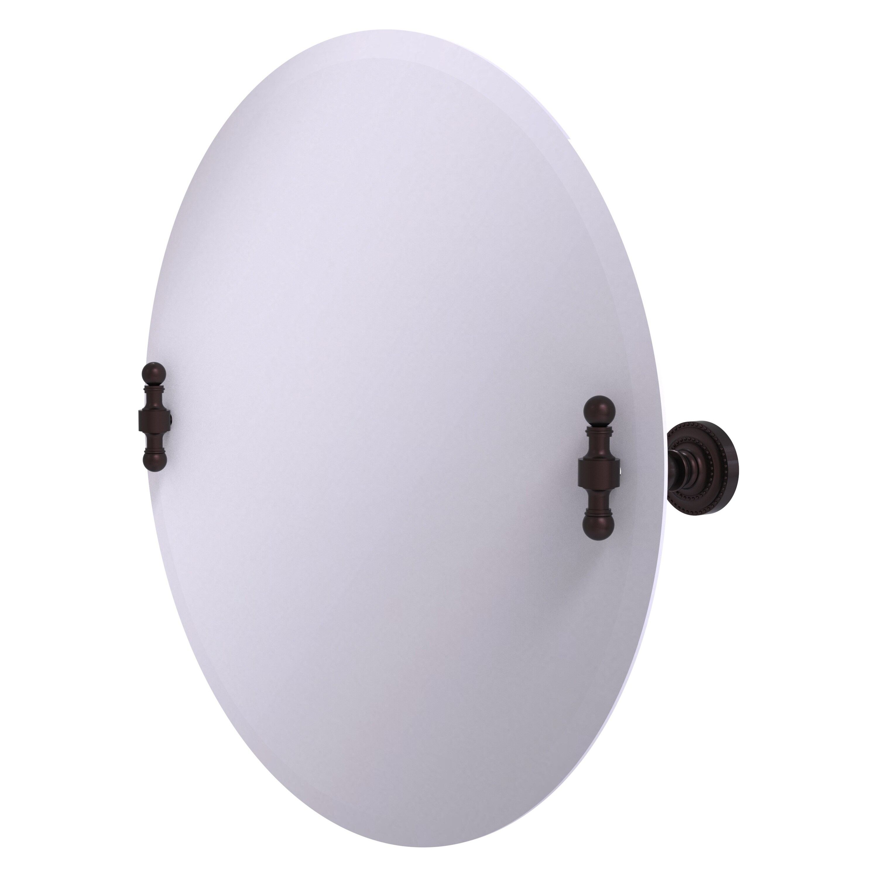 Allied Brass RD-90-ABZ Retro Dot 22-Inches x 22-Inches Beveled Frameless Round Tilting Bathroom Vanity Mirror ( Antique Bronze )
