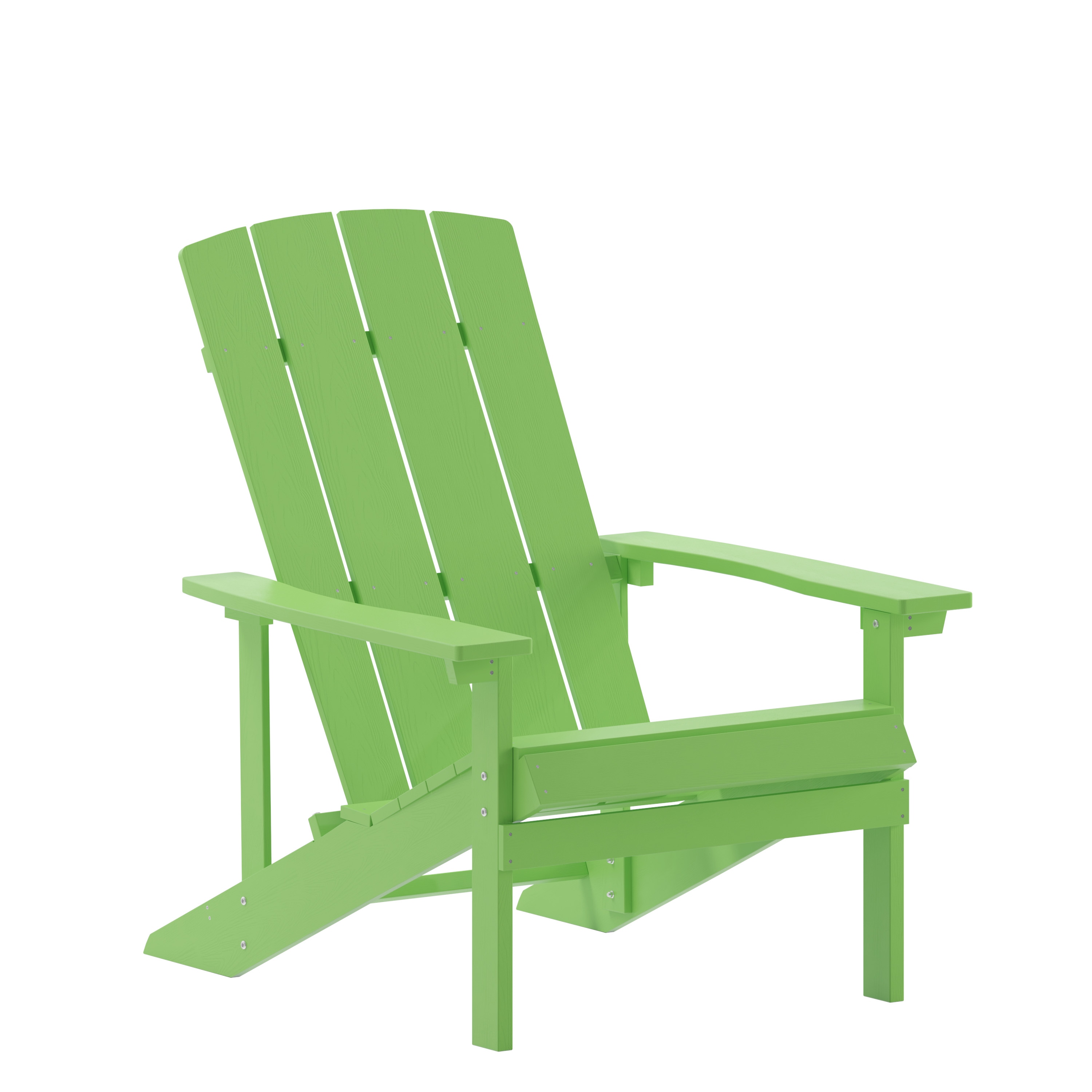 Taylor & Logan 196861113147 Bayfield Lime Green Resin Frame Stationary Adirondack Chair with Solid Seat