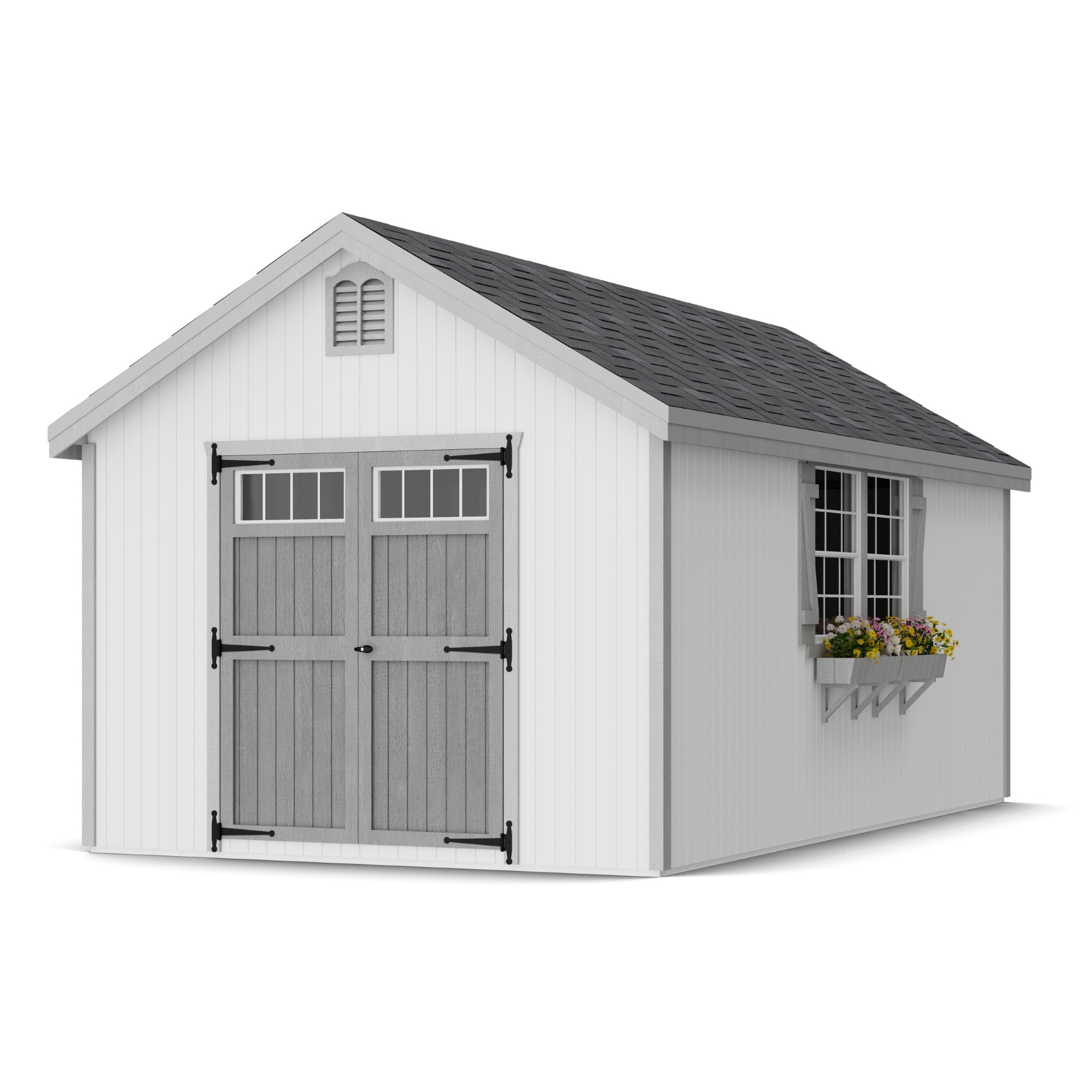 Little Cottage Co 10X18 WCGS-PC Colonial Williamsburg 10-ft x 18-ft Gable Style Wood Outdoor Storage Shed with 2 Windows 2 Doors