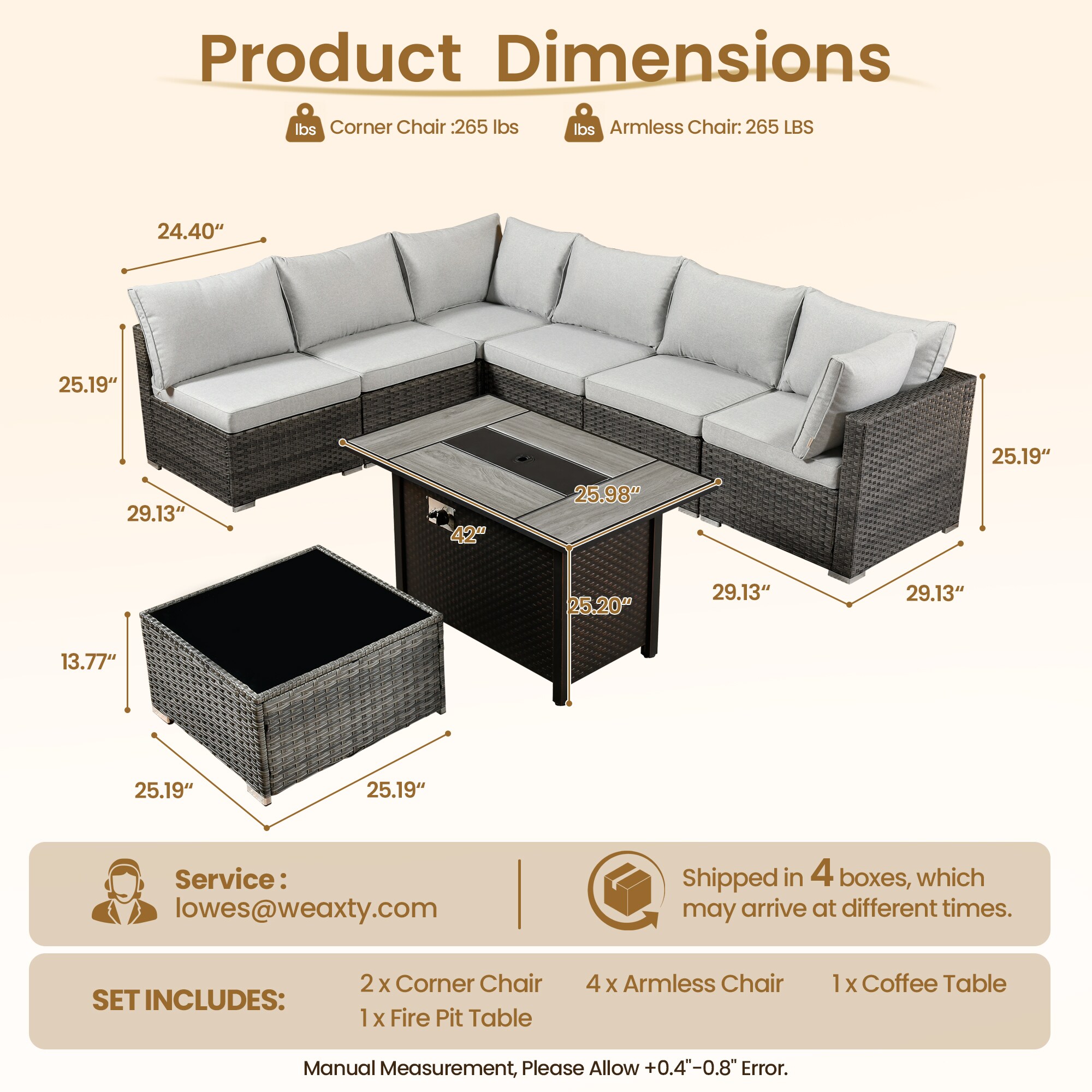 weaxty DCFP03RRS408 Patio-Conversation-Sets - View #7