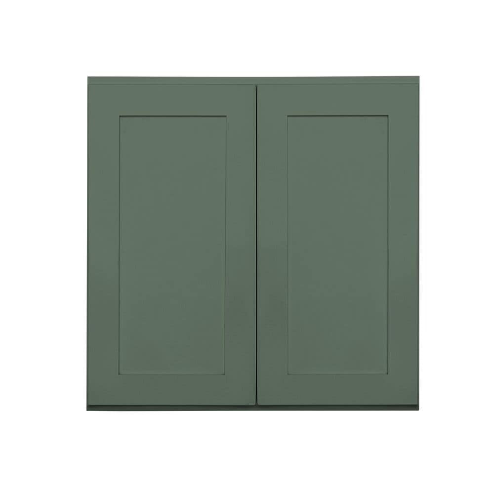 RELIABILT LS-SB-W3636B Monroe 36-in W x 36-in H x 12-in D Basil Green Wall Ready to assemble Plywood Cabinet (Recessed Panel Shaker)