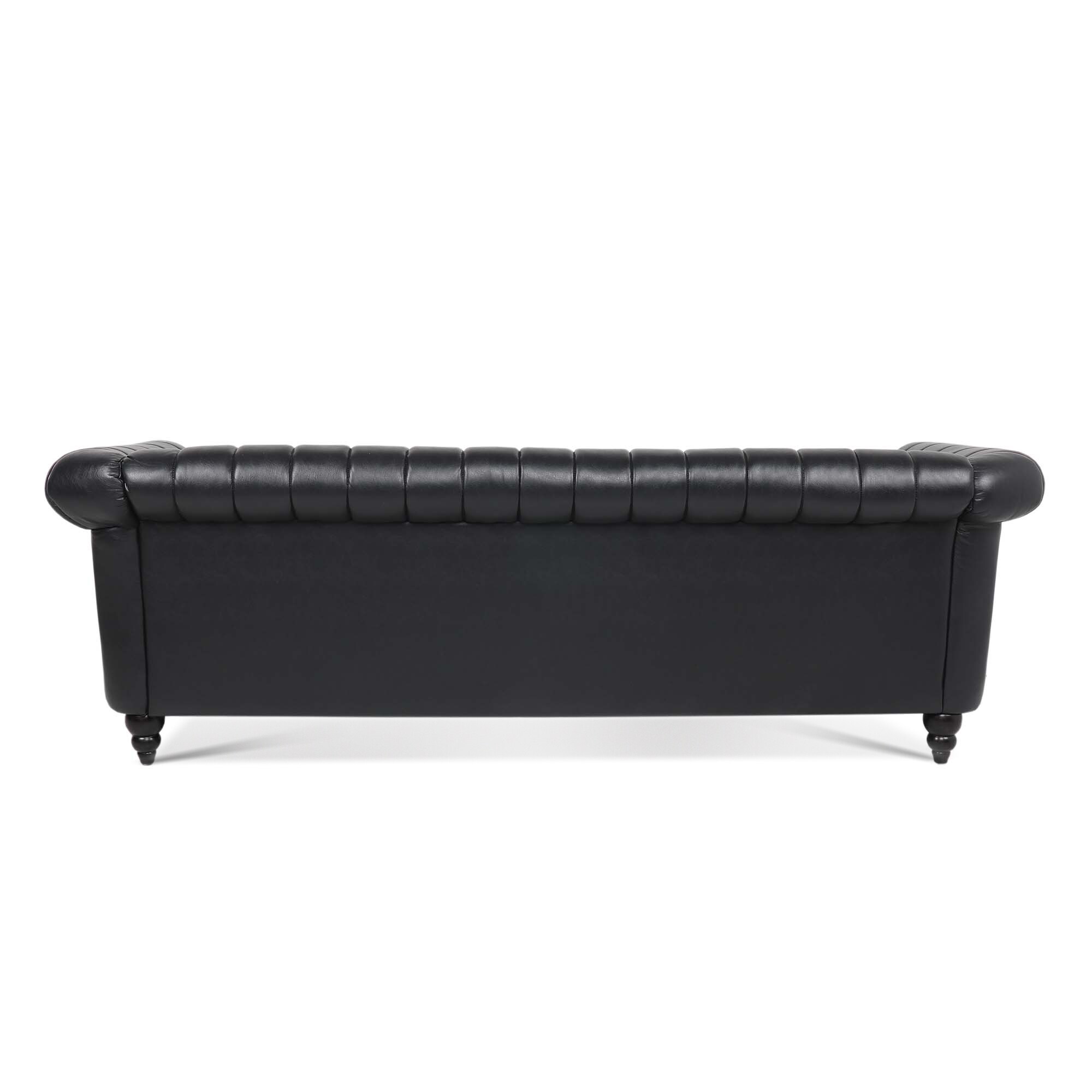 Lifestyle Solutions 78.7-in Casual Black Microfiber 3-seater Sofa