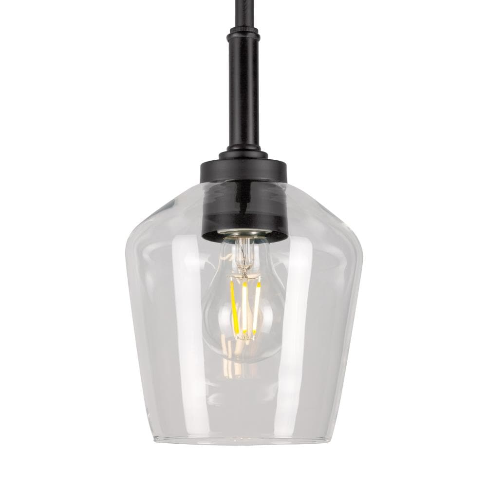 Chalice Transitional Mini Pendant with Clear Glass & Brushed Nickel Finish