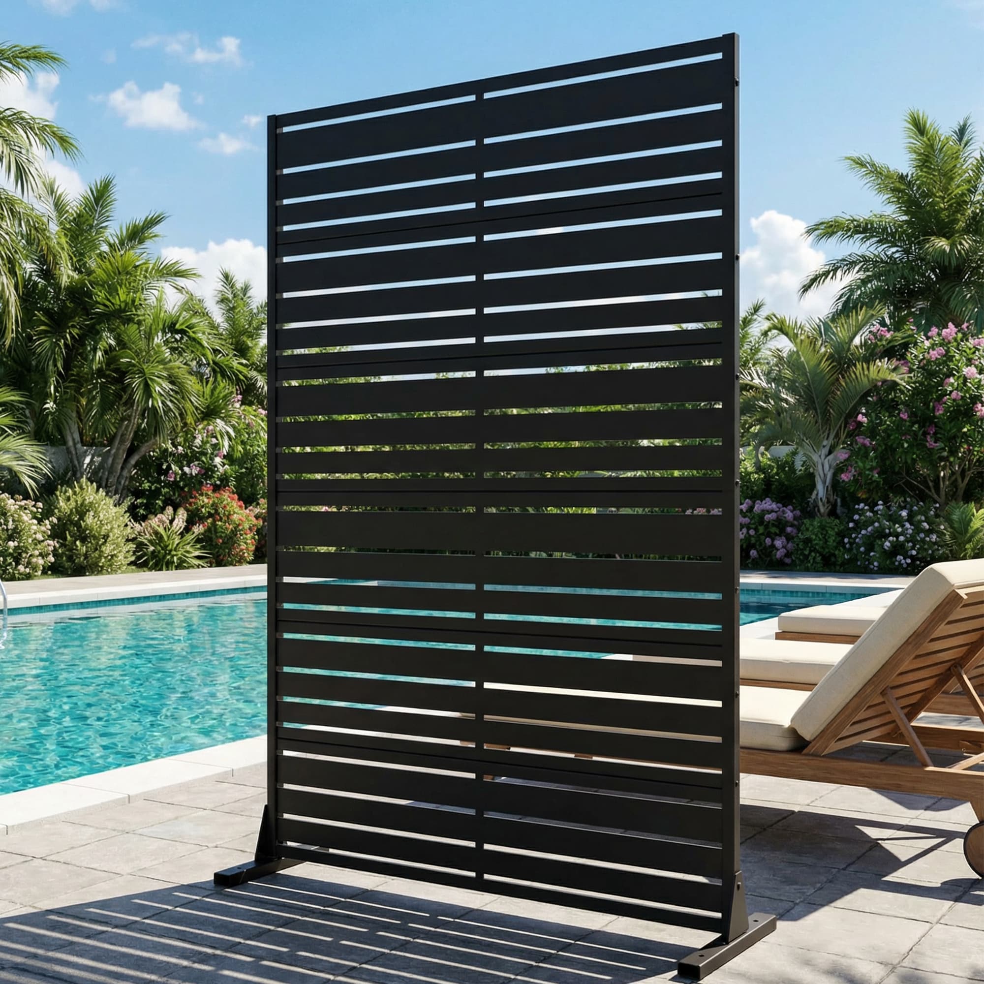 Dovelina 72-in H x 47-in W x 16-in D Metal Privacy Screen Fence Panel Stylish Pattern