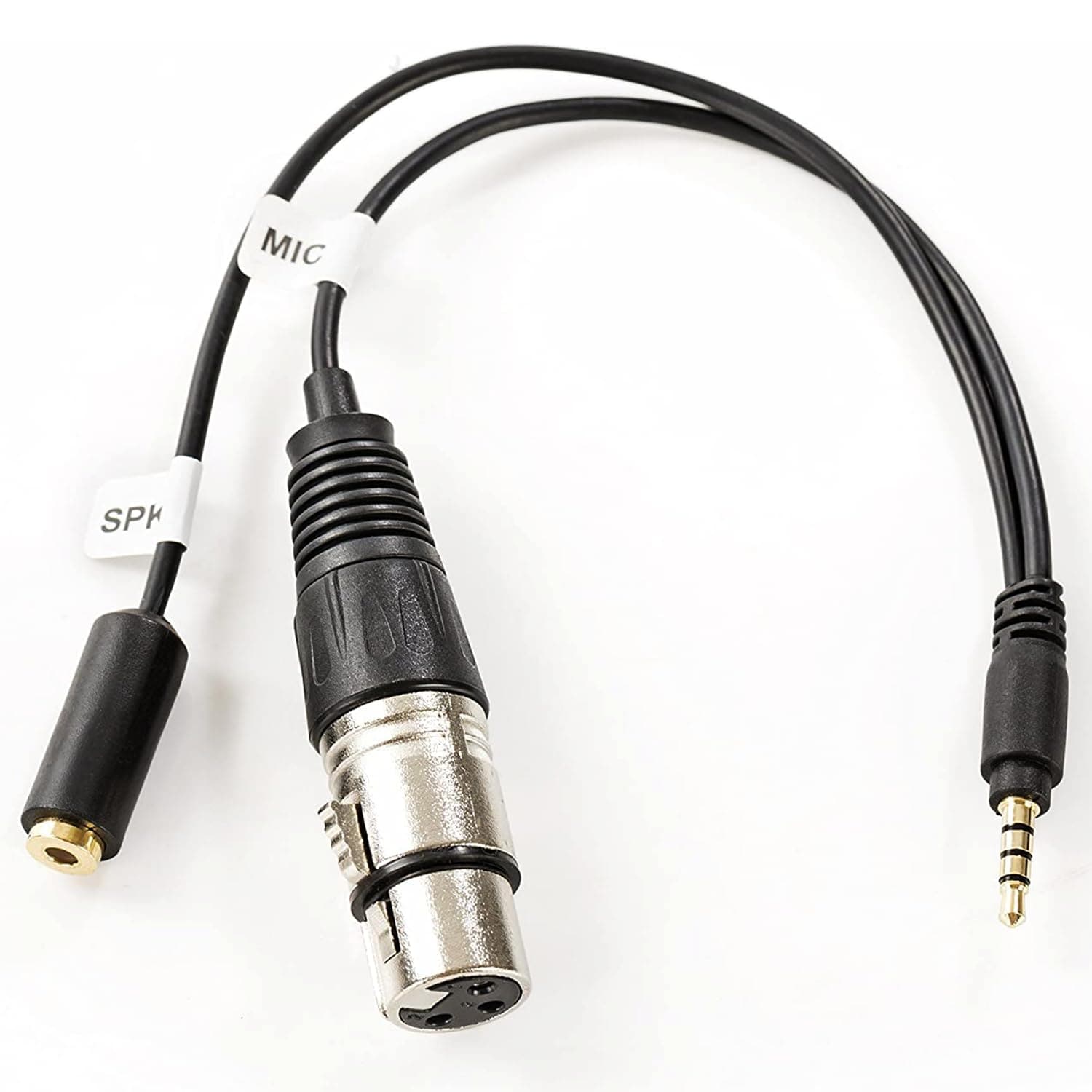 Movo  TCB2 XLR Microphone to TRRS Smartphone Adapter with Headphone Jack - Compatible with iPhone and Android - XLR Female to 3.5mm Male Y Splitter