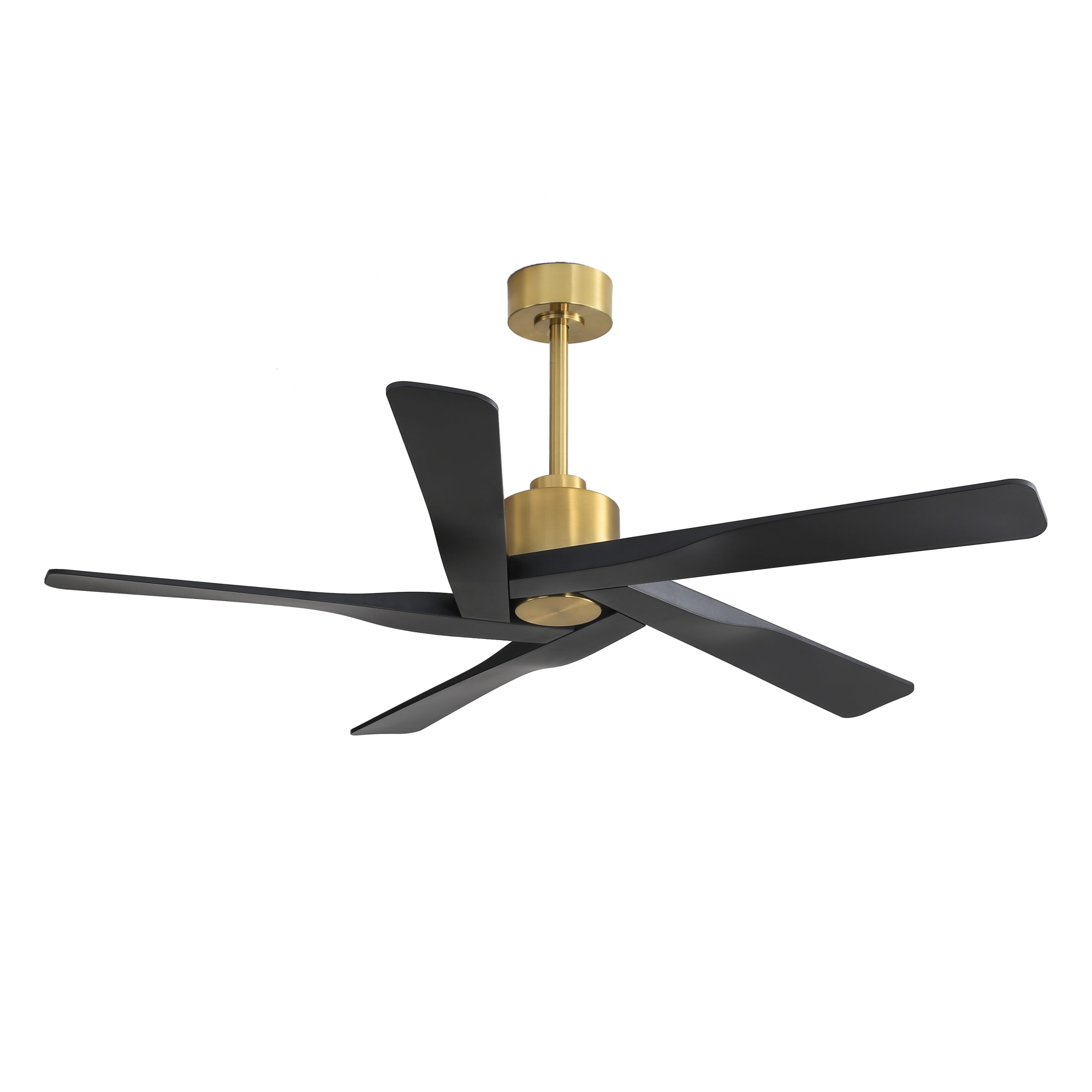 MLIAN WBCF-BS125-GB 64-in Black with Black Blades Ceiling Fan Without Light - Remote Included ( 5 -Blade )