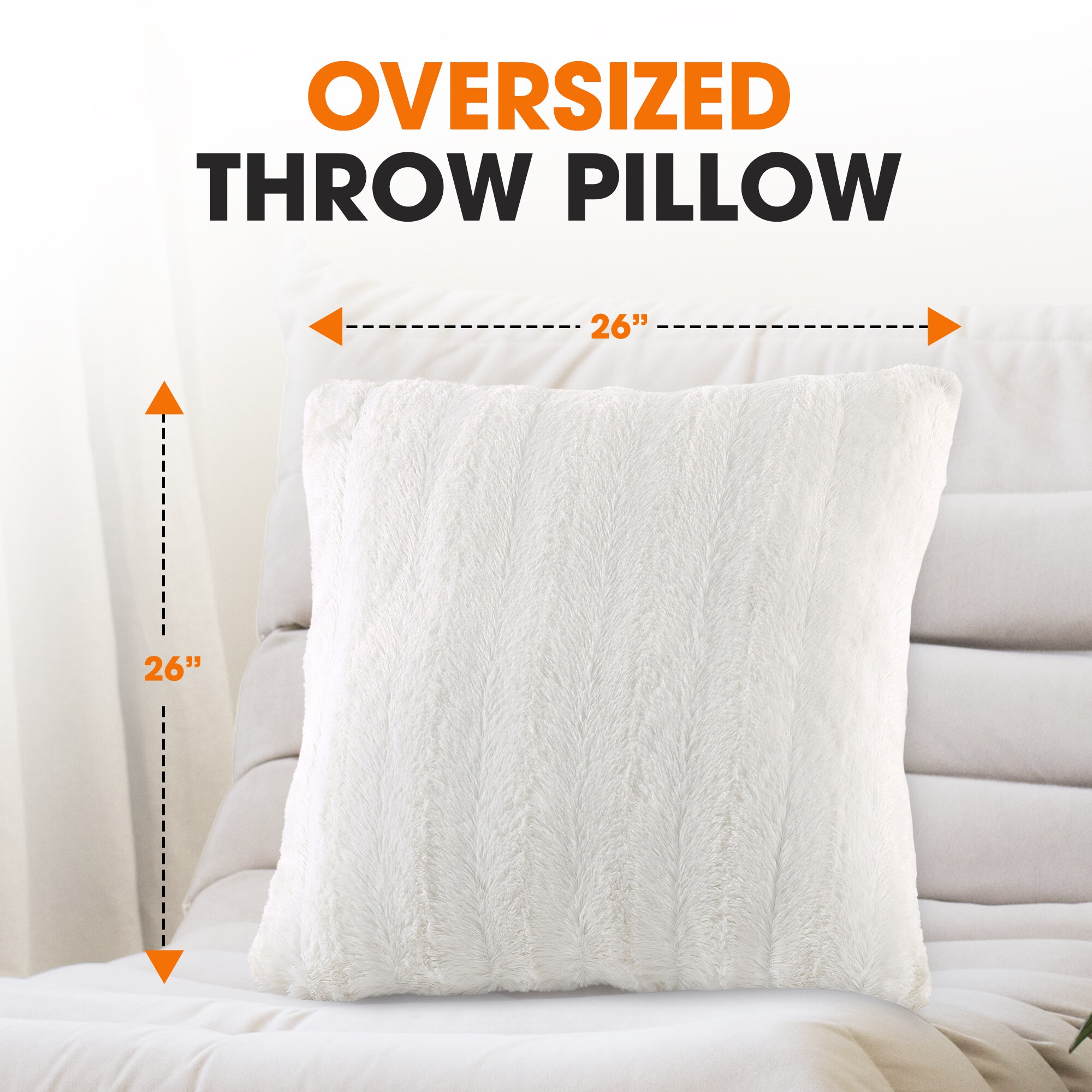 Cheer Collection CC-FFPL2PK-26X26-WHT Accent-Pillows - View #2