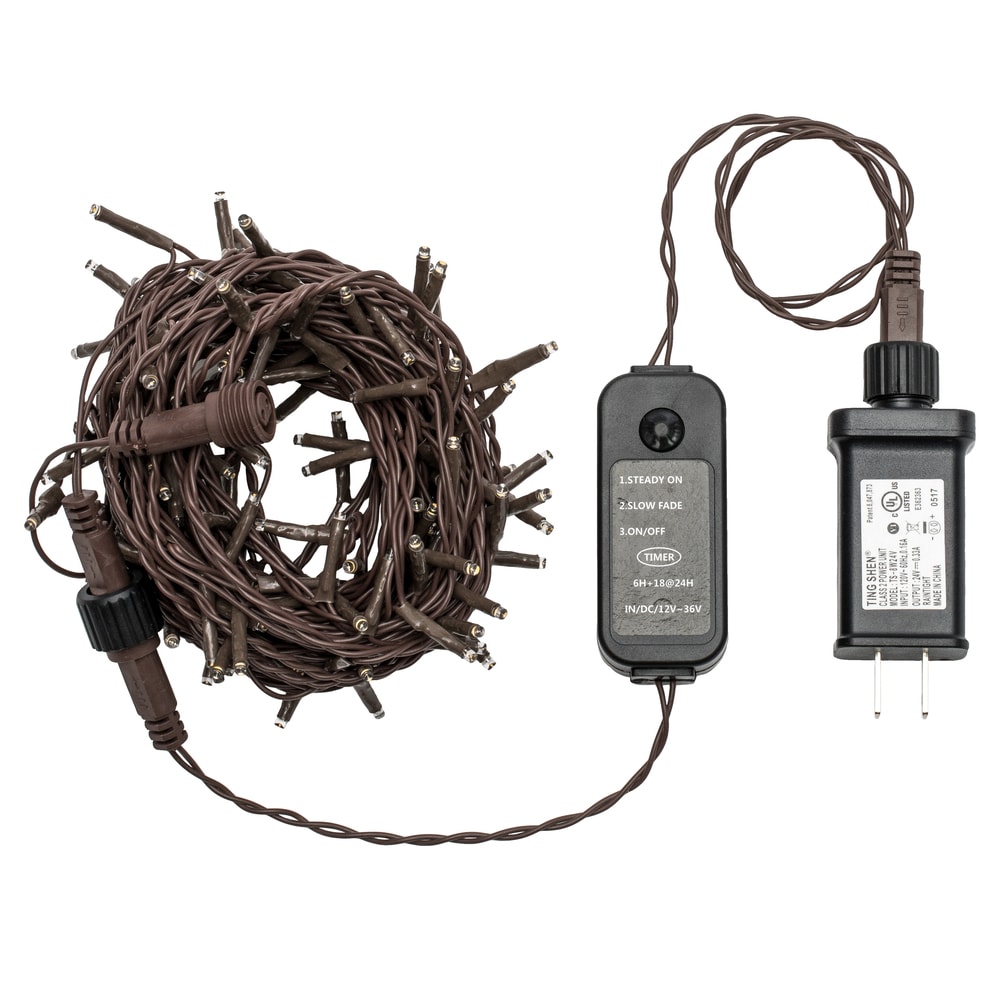 Vickerman X17B146 144-Count 24-ft Multi-function White LED Plug-In Indoor Christmas String Lights