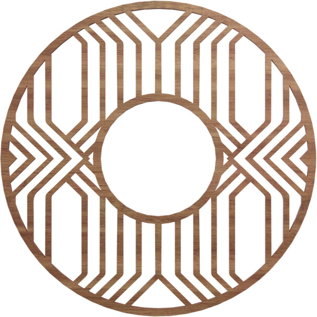 Ekena Millwork CMWP18X18X0250EPWA Empire Fretwork Pierced 18-Inches W x 18-Inches L Modern Walnut Wood Whole Ceiling Medallion