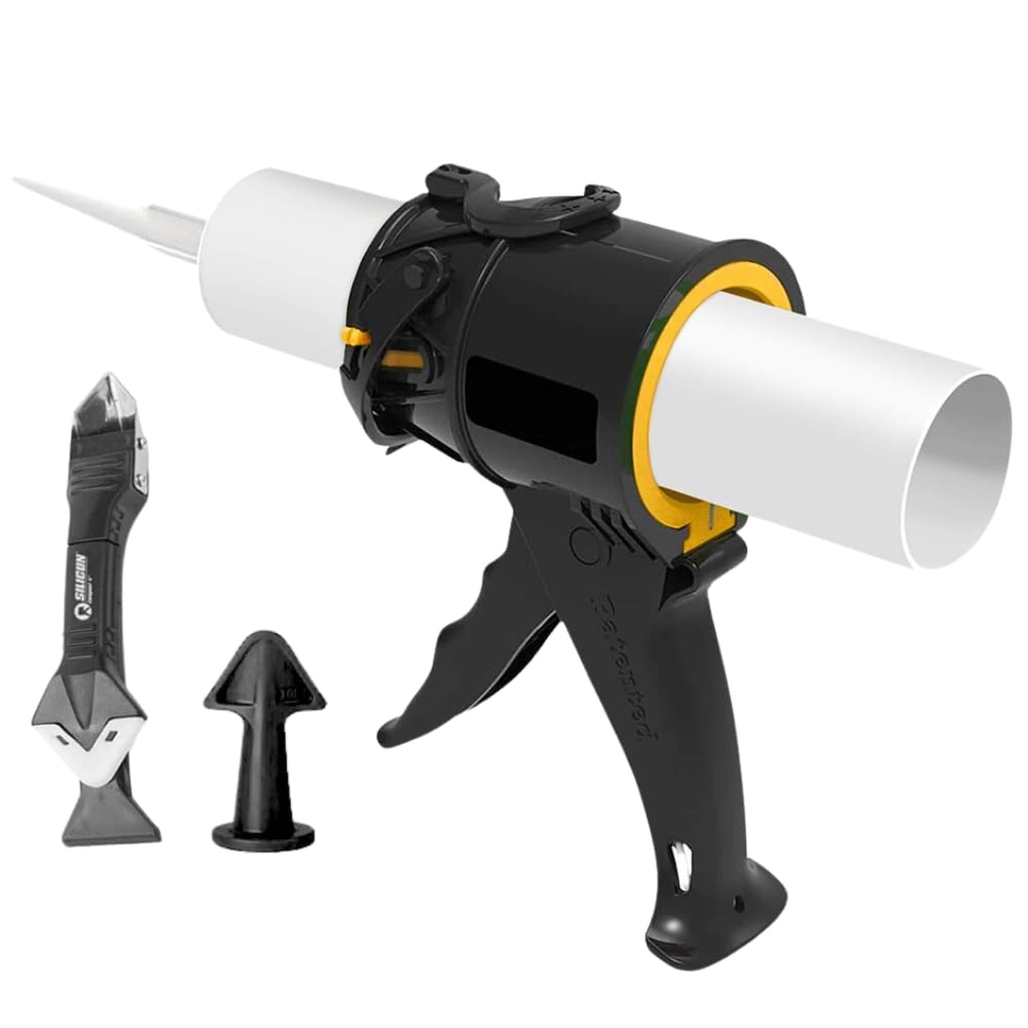Wudkey Compact Lightweight ABS Frame No Drip Caulk Gun Kit with Caulk Tools and Nozzle for 10 oz Tubes