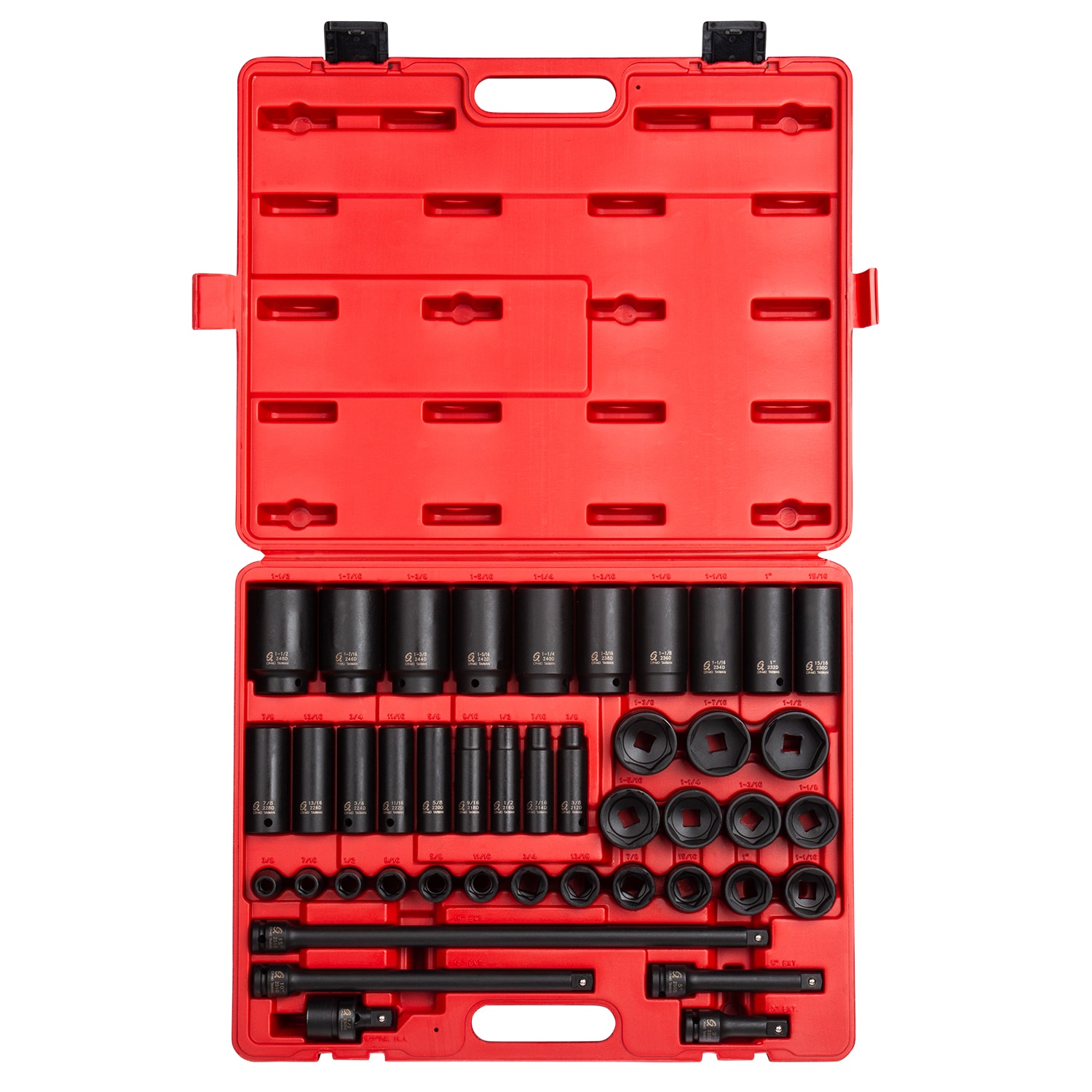 SUNEX TOOLS 43-Piece Standard (SAE) 1/2-in Drive Set 6-point Impact Socket  Set in the Impact Sockets & Impact Socket Sets department at
