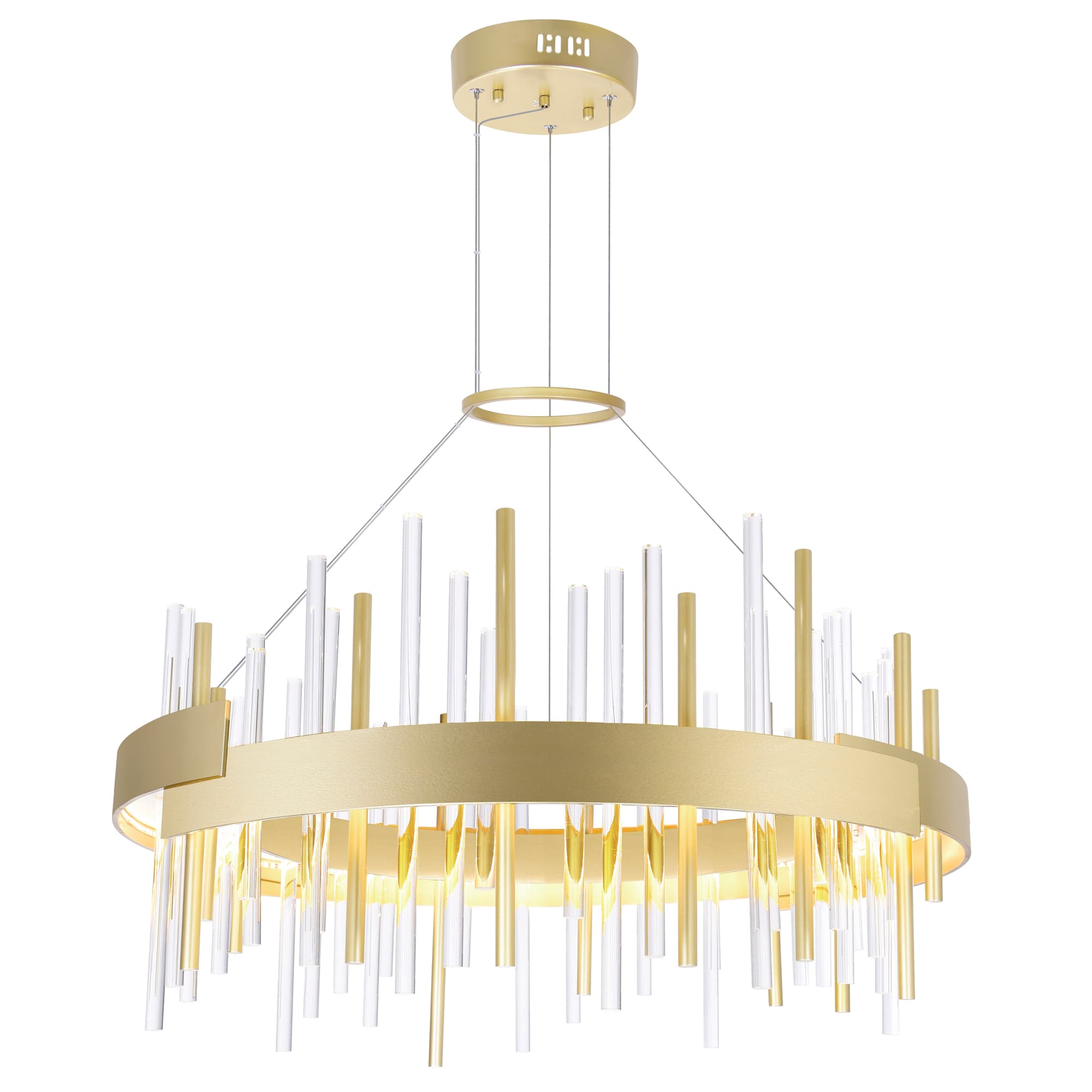 satin gold chandelier