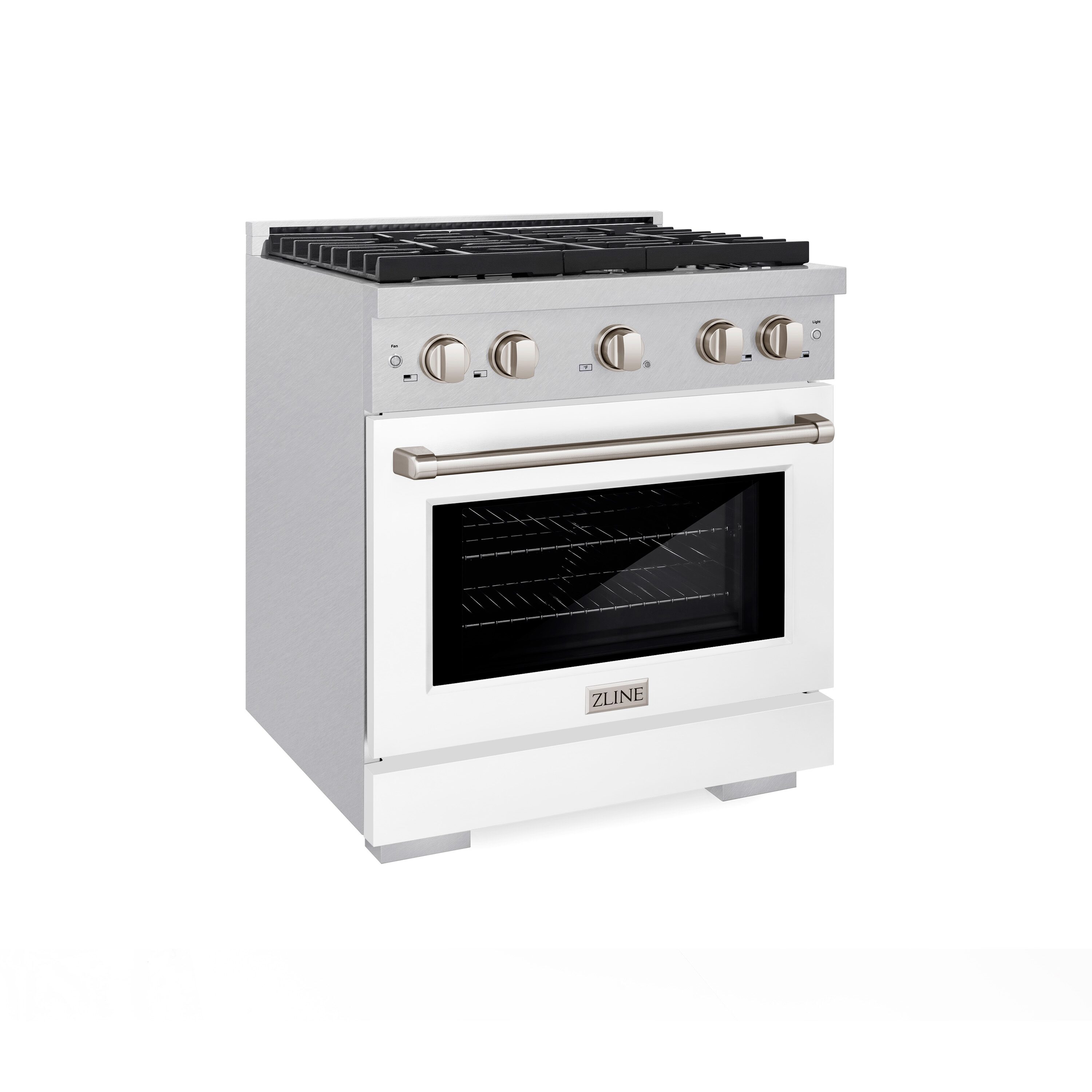 ZLINE KITCHEN & BATH SGRS-WM-30 Paramount 30-in 4 burners 4.2-cu ft Convection Oven Freestanding Natural Gas Range ( Fingerprint Resistant Stainless Steel, White Matte Door )