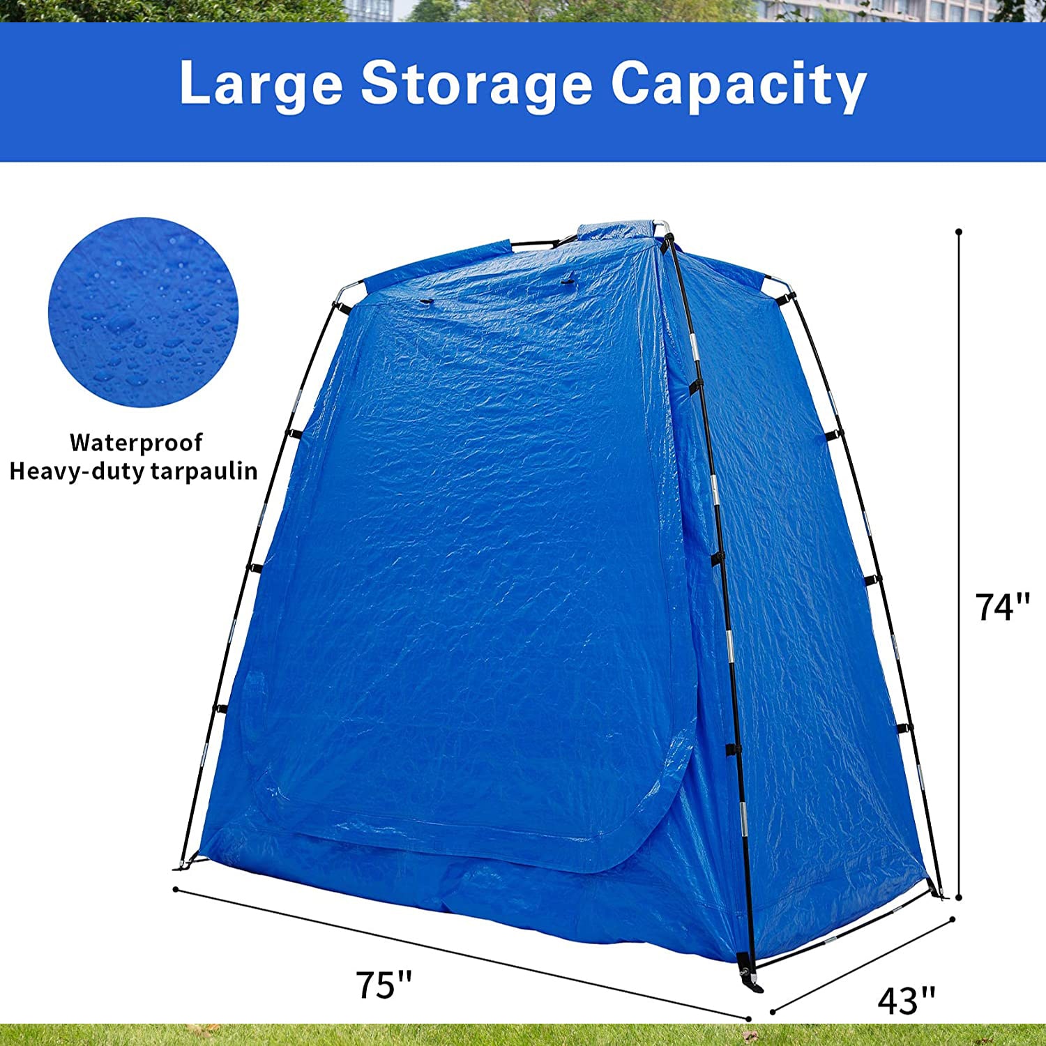 Large top storage tents