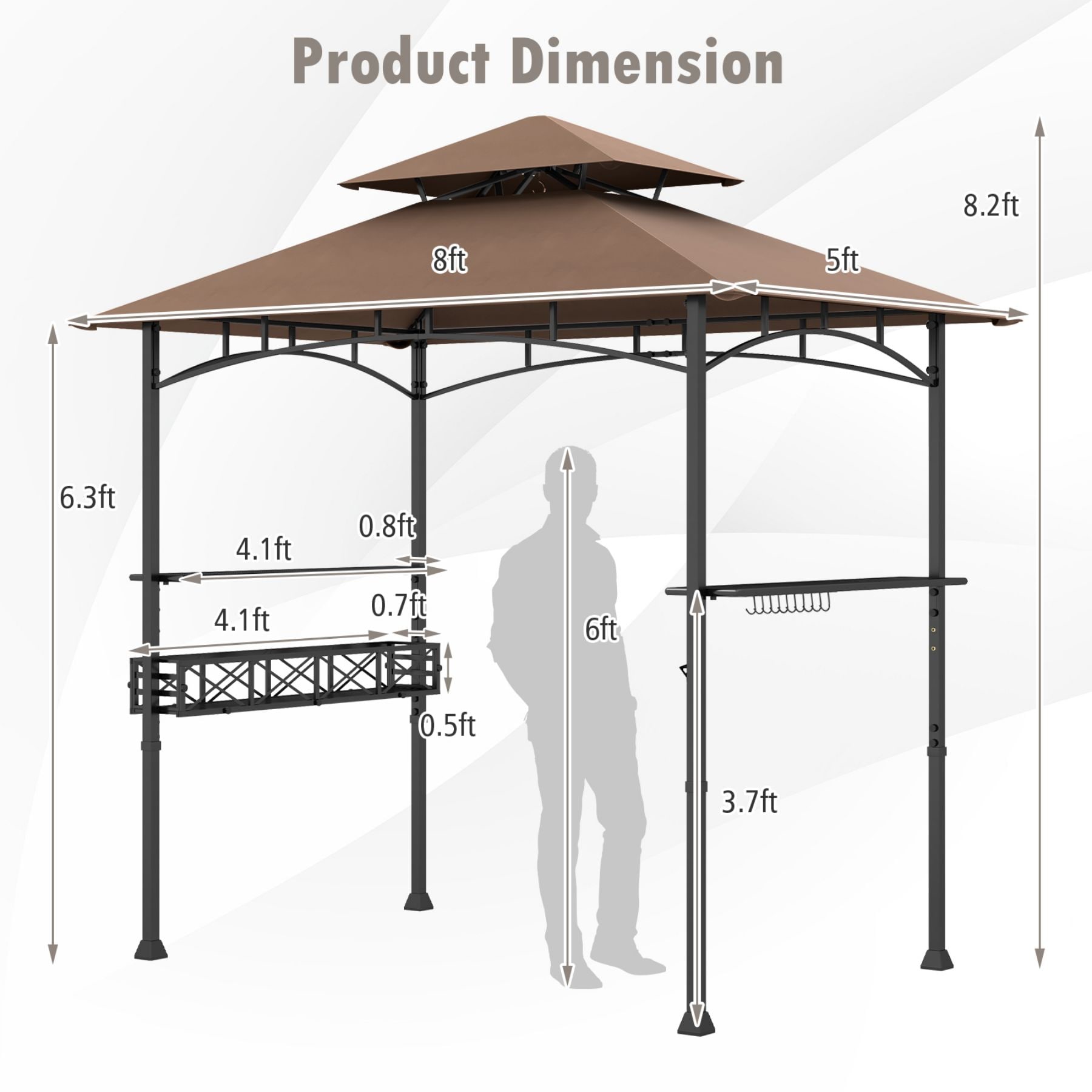 Poinic CWQ11862CF Wood-Resin-Gazebos - View #2