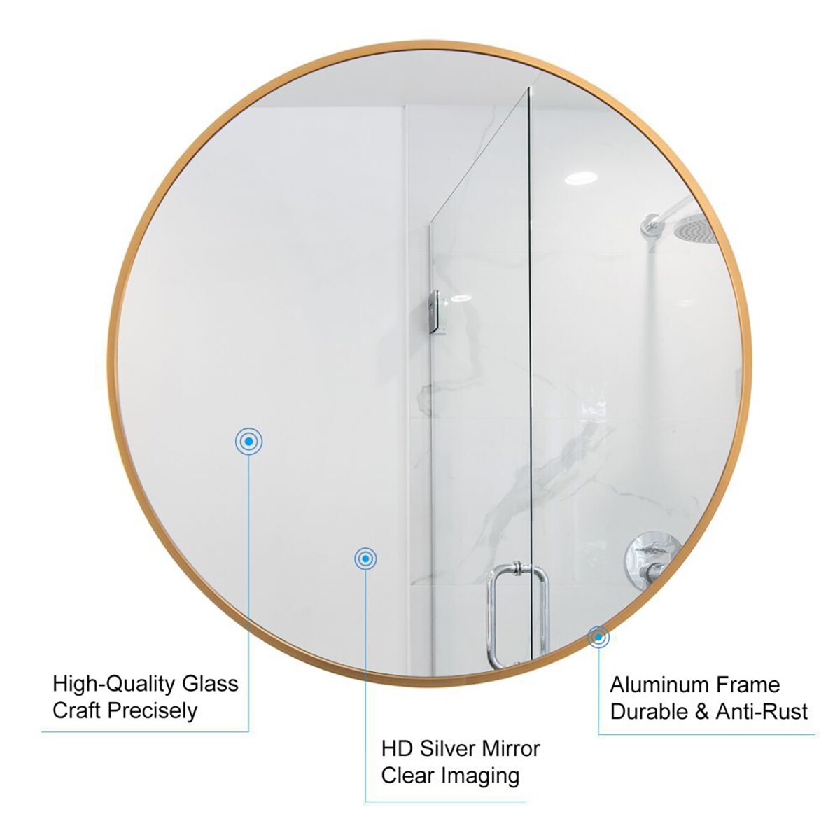 Kahomvis FLY-QPW6-1064 Framed-Bath-Mirrors - View #12