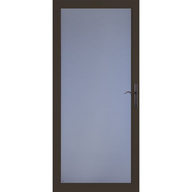 LARSON Secure Elegance Brown Full-View Aluminum Storm Door (Common: 36-in 81-in; Actual: 35.75-in x 79.75-in) LARSON Secure Elegance Brown Full-View Aluminum Storm Door (Common: 36-in 81-in; Actual: 35.75-in x 79.75-in)