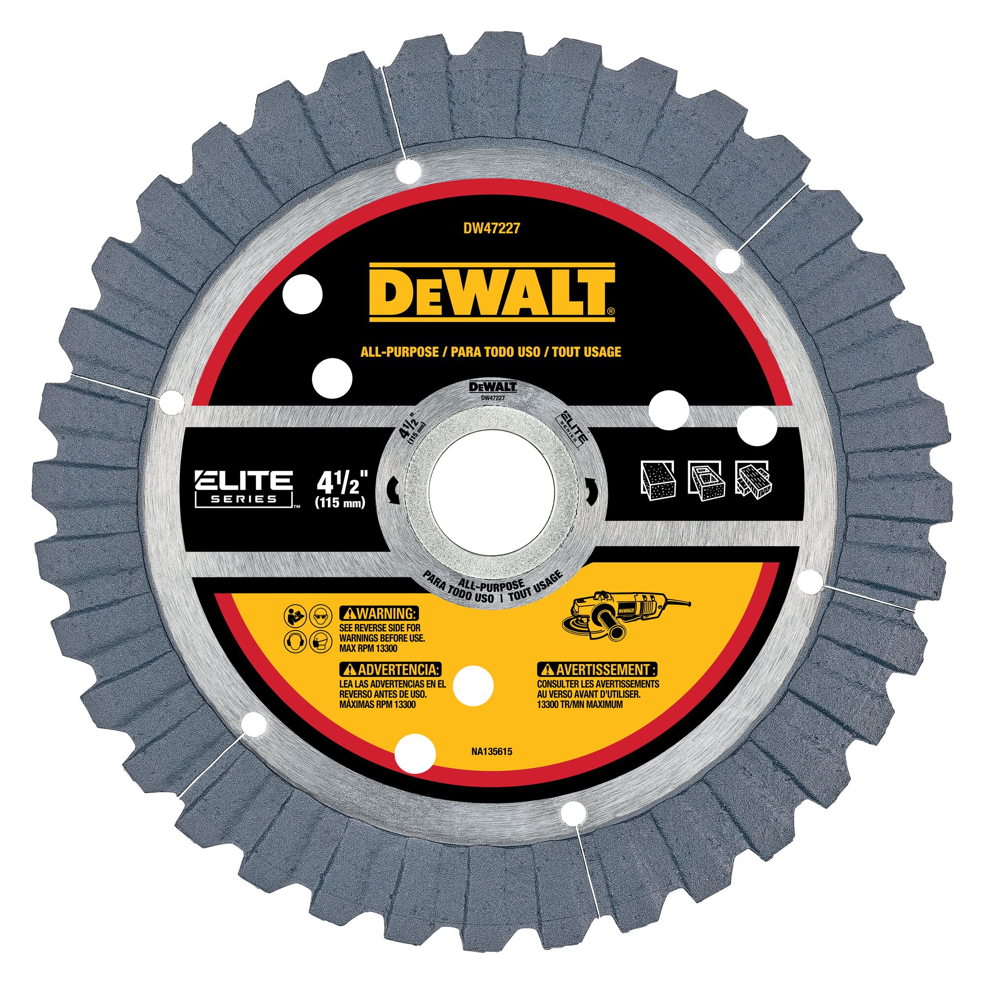 DEWALT DW47227 ELITE Diamond Wheels 4.5-in Diamond Cut-off wheel