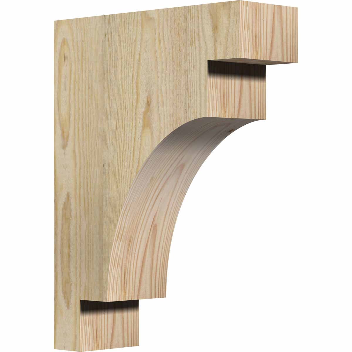 Ekena Millwork COR04X12X16MED00RDF 4-in x 12-in x 16-in Mediterranean Unfinished Douglas fir Wood Paintable/Stainable Corbel