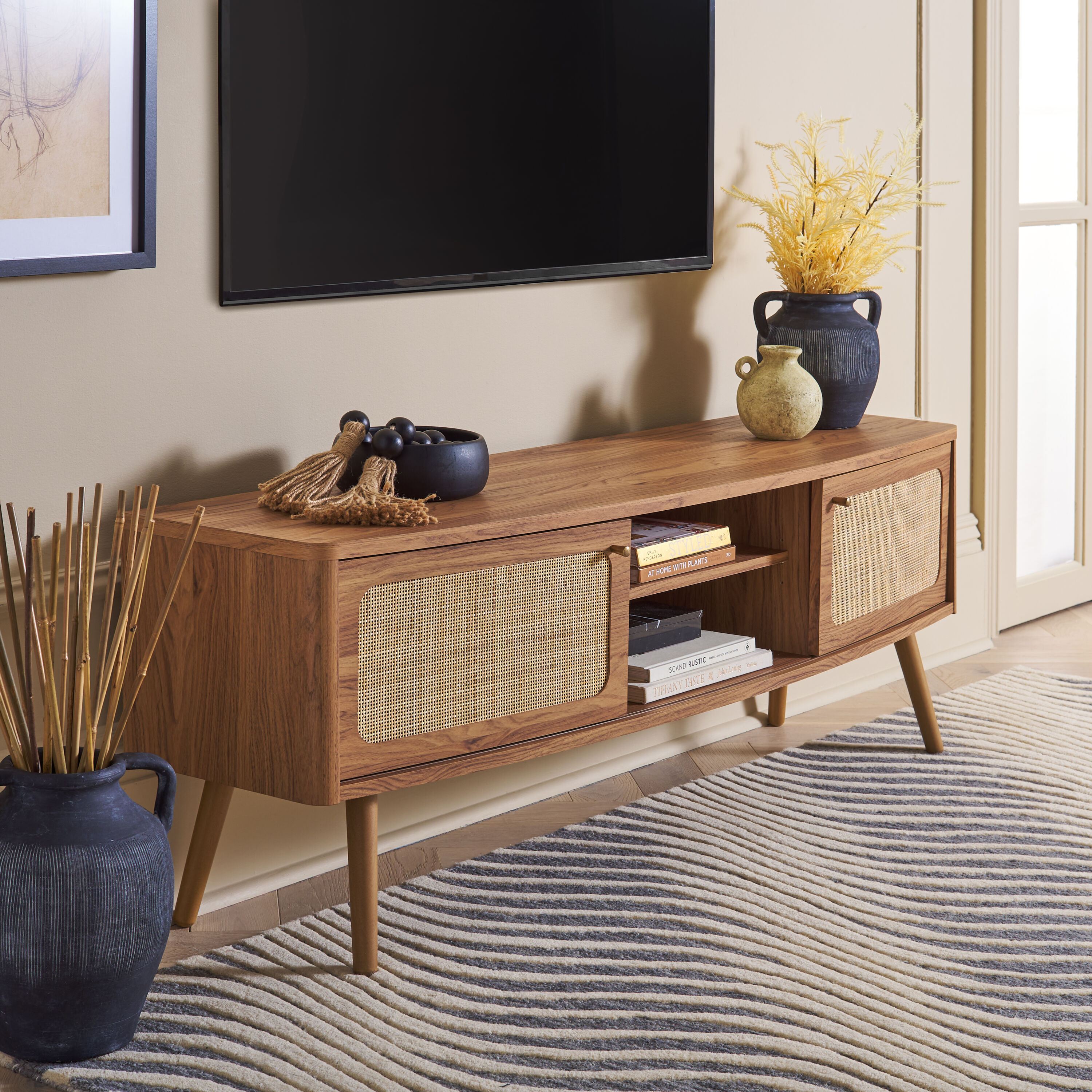 Safavieh Cielle Oak/Natural Mid-century Particleboard Media Cabinet