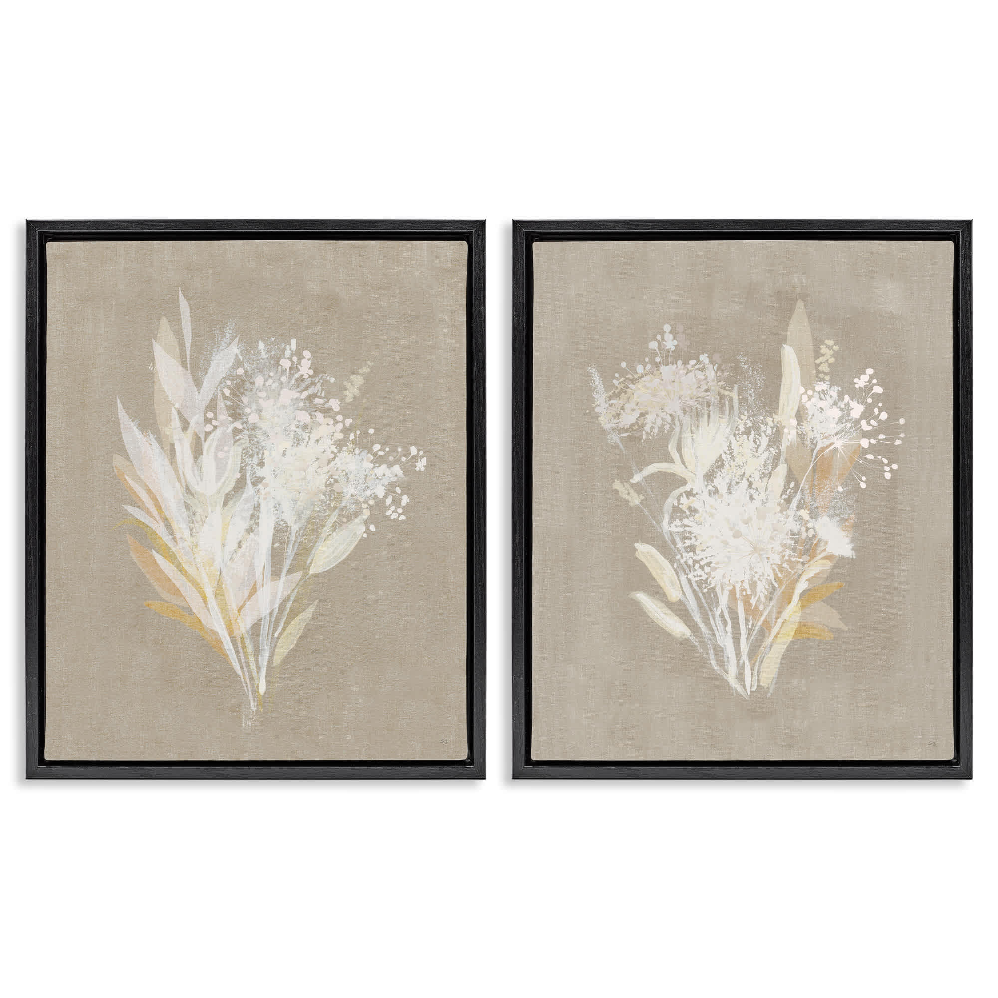 Stupell Industries B2-723-FFB-2PC-24X30 Natural Herb Impression 2pc Floating Frame Set design by Susan Jill