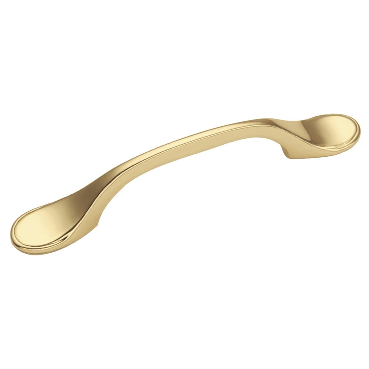 Hickory Hardware P14444-3-25B Conquest 3-in , 76mm Center to Center Polished Brass Arch Handle 25 -Pack